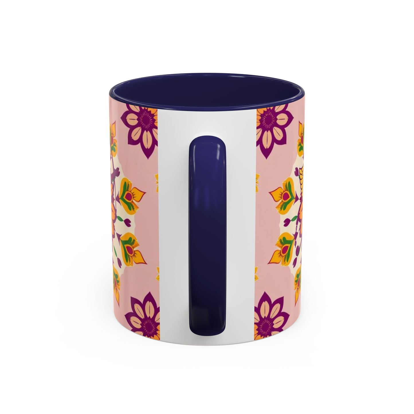 Accent Coffee Mug, Sagittarius, Zodiac v4. Flower Pattern, (11, 15oz)