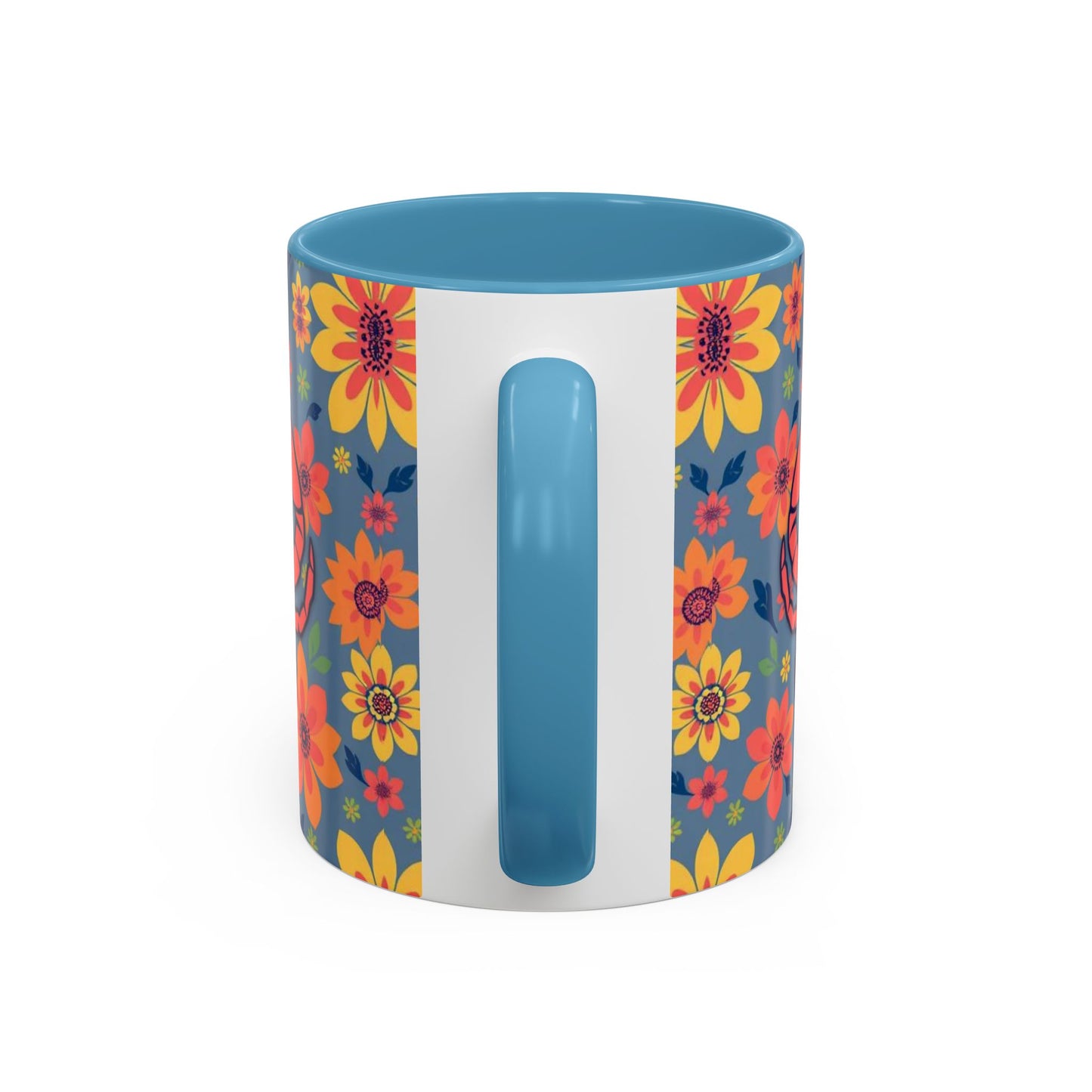 Accent Coffee Mug, Cancer, Zodiac v1, Flower Pattern, (11, 15oz)