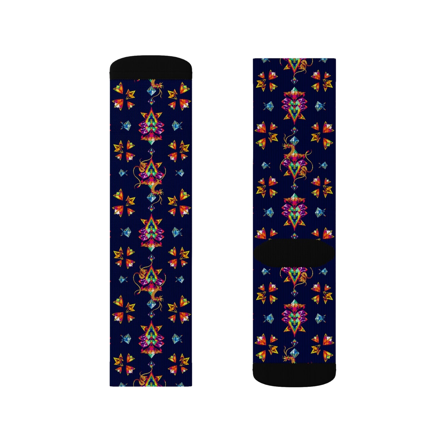 Sublimation Socks, Aquarius, Zodiac, Jewel Pattern