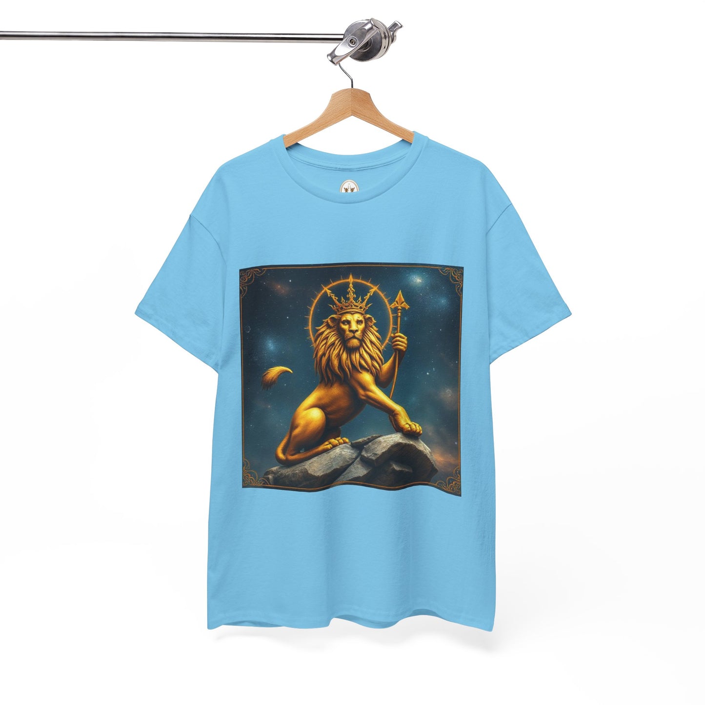 Unisex Heavy Cotton T-Shirt, King of Lions, Leo Zodiac Design