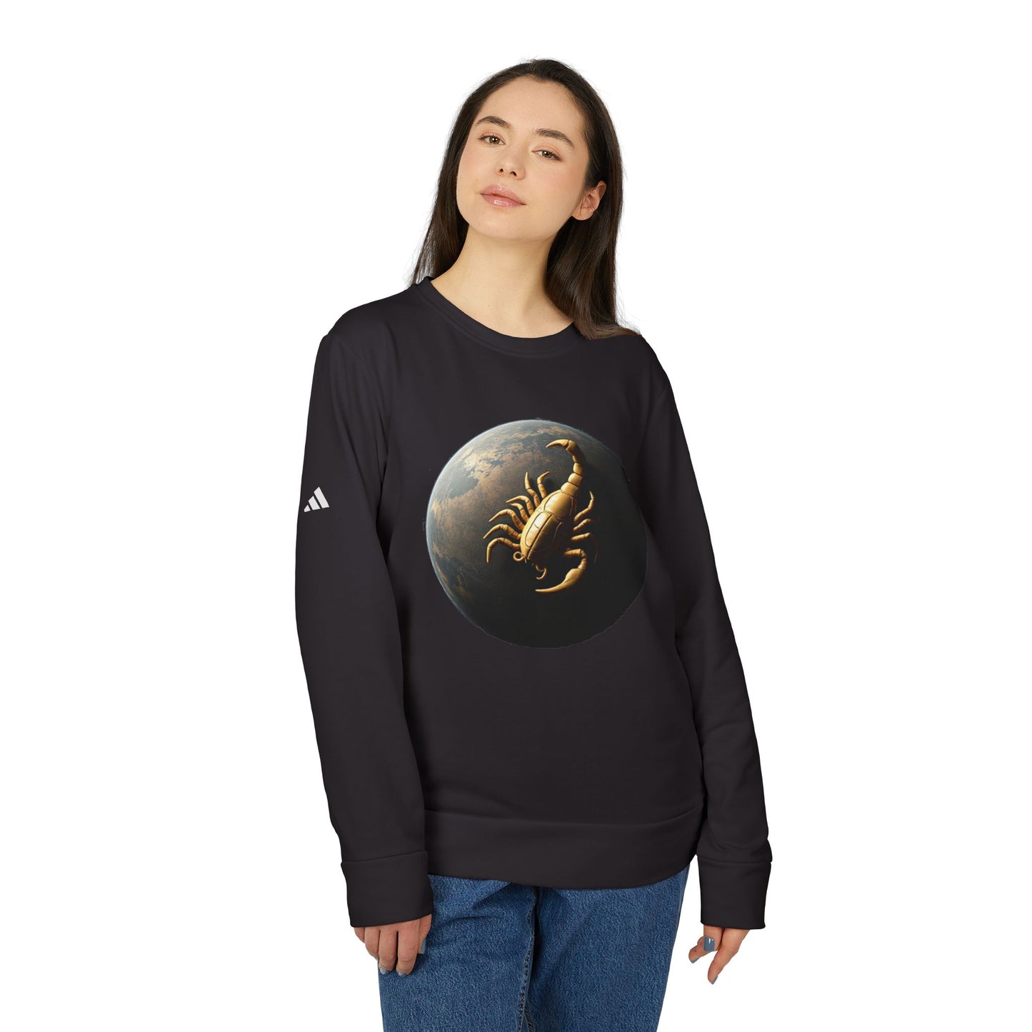 Adidas, Unisex Fleece Crewneck Sweatshirt, Scorpio, Planet Animal, Zodiac