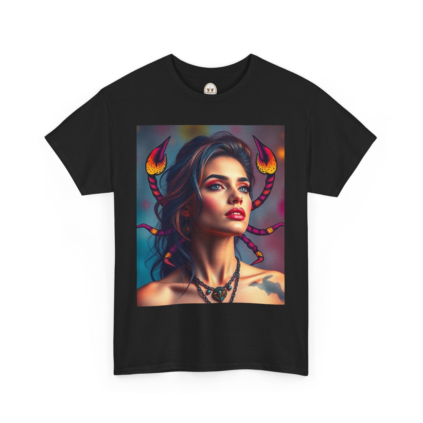 Unisex Heavy Cotton T-Shirt, Scorpio, Zodiac v2, Sexy Art