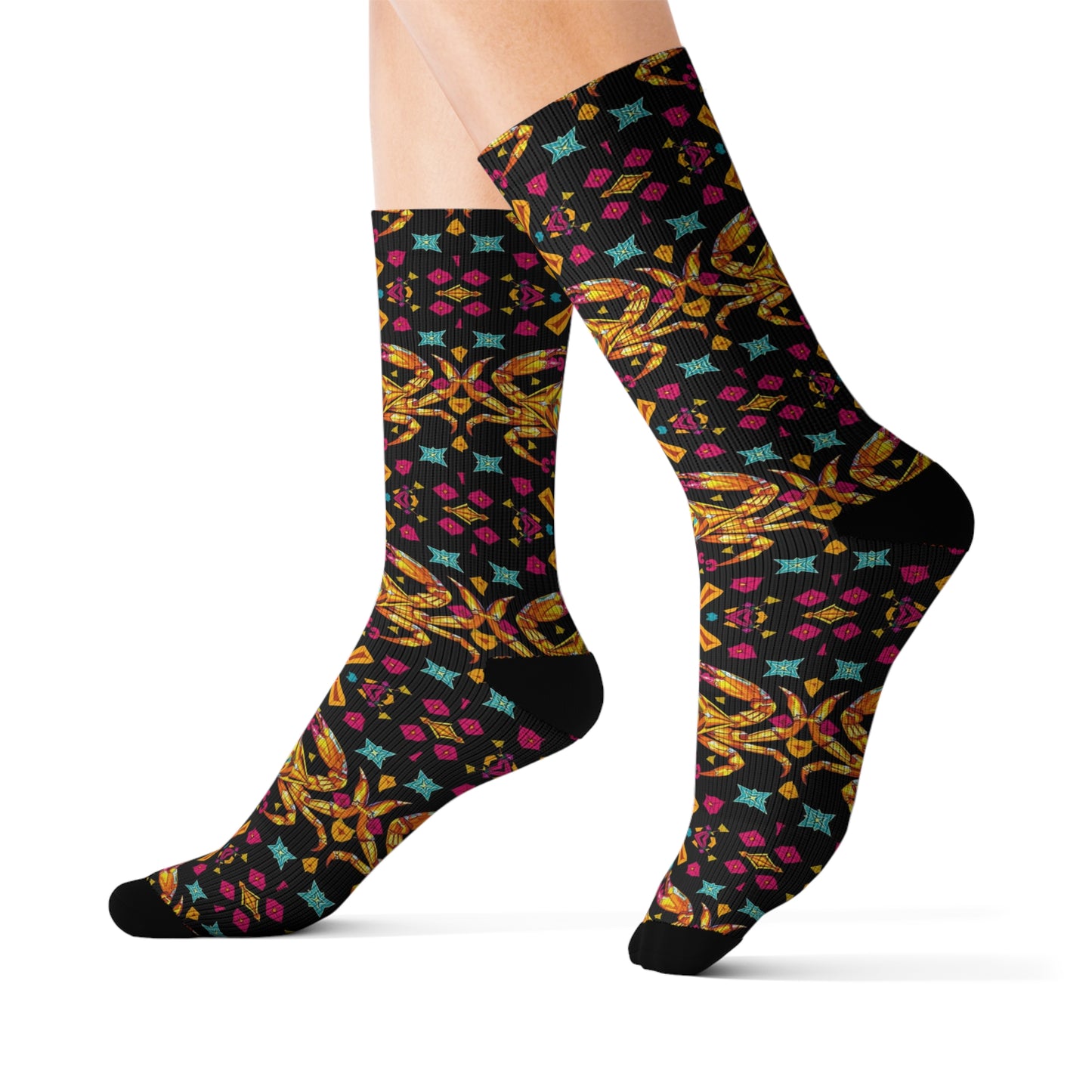 Sublimation Socks, Cancer, Zodiac, Jewel Pattern