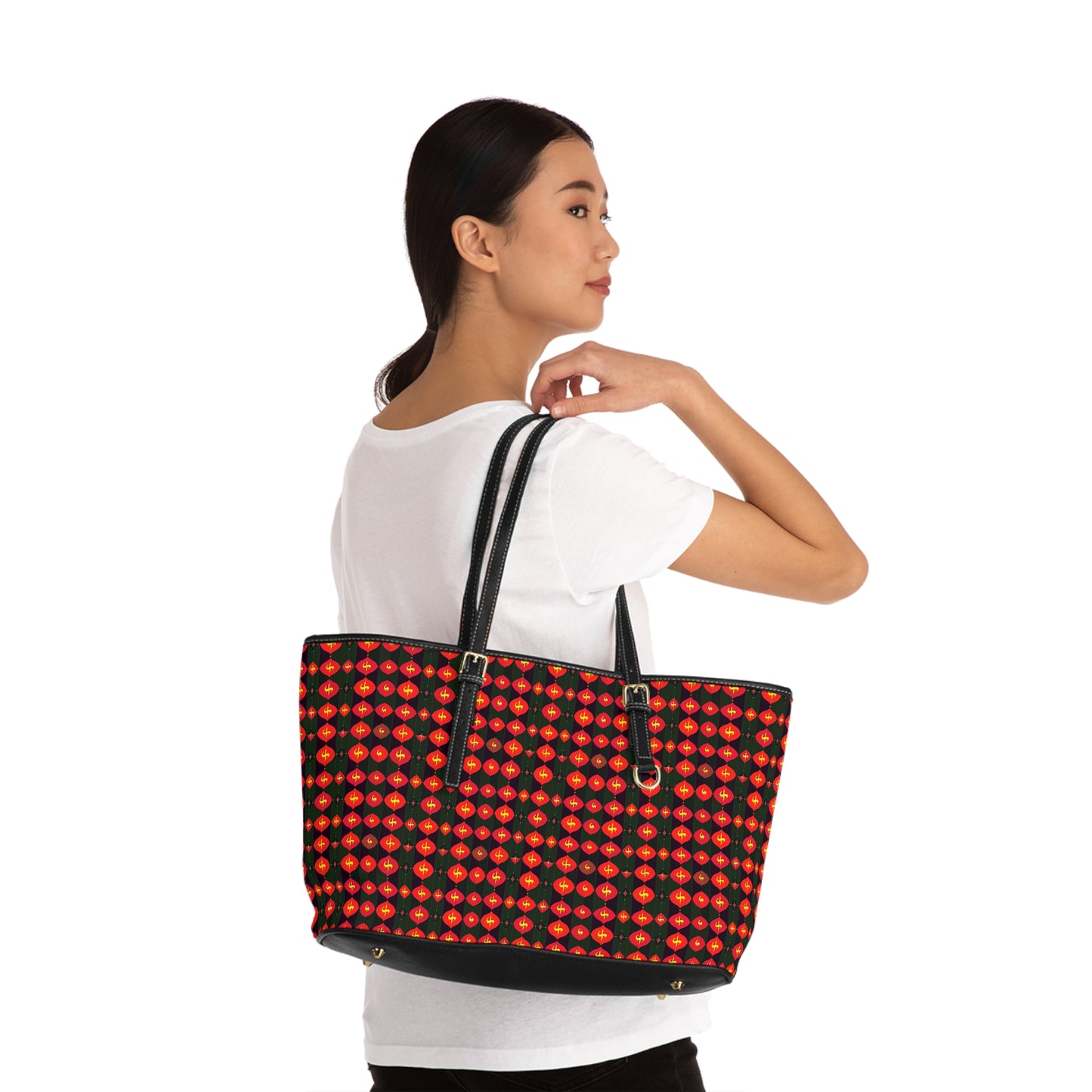 Leather Shoulder Bag, Sagittarius, Zodiac v4, Shapes Pattern