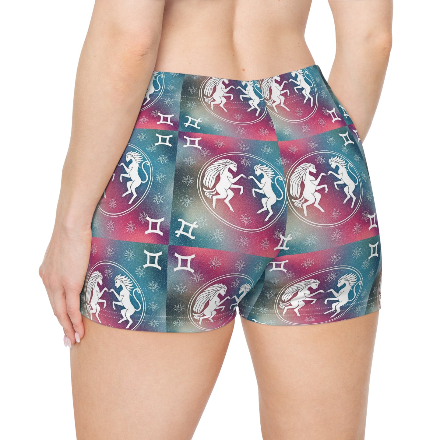 Women's Shorts, AOP, Gemini, Zodiac, Pattern