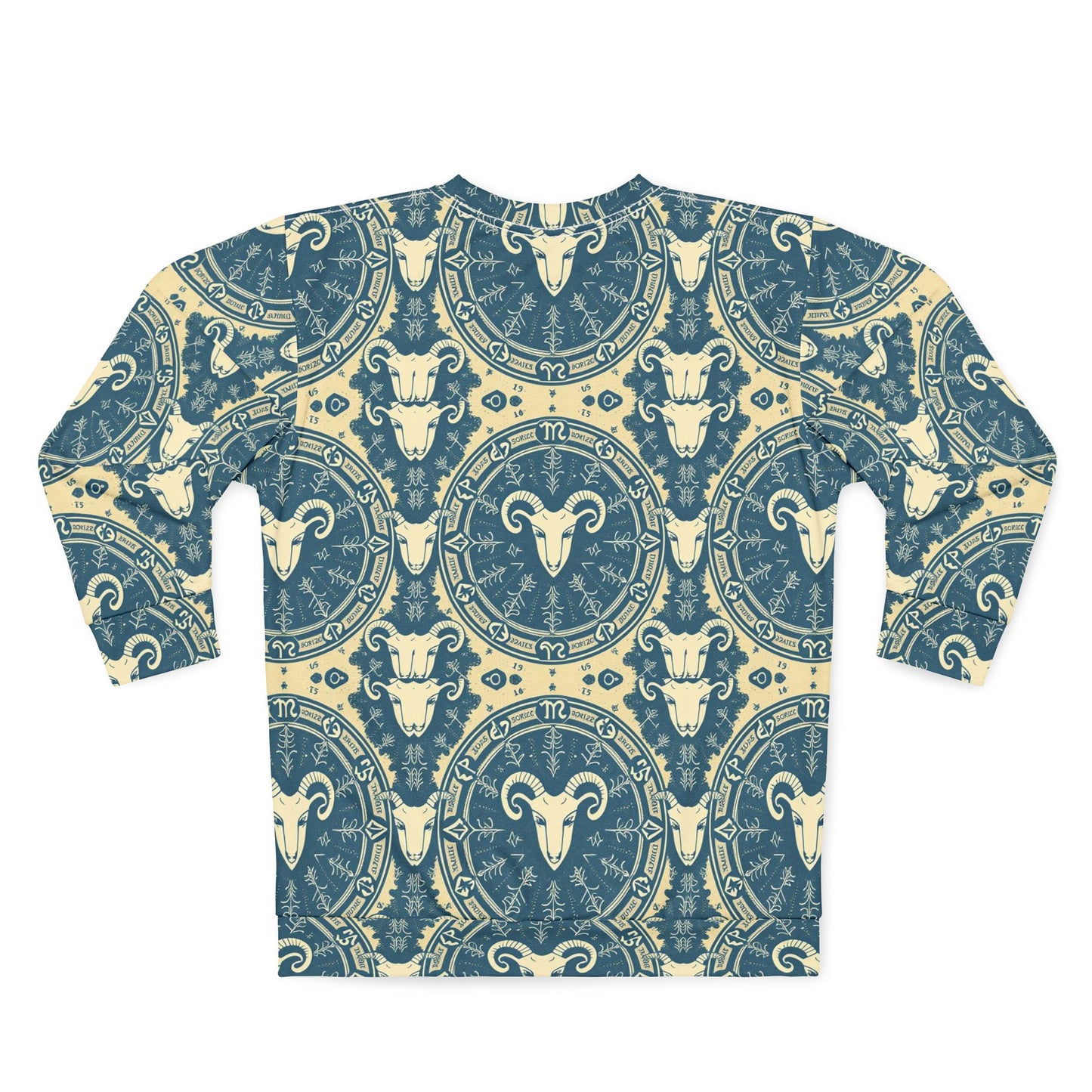 Unisex Sweatshirt, Zodiac Design, Pattern, Aries, AOP