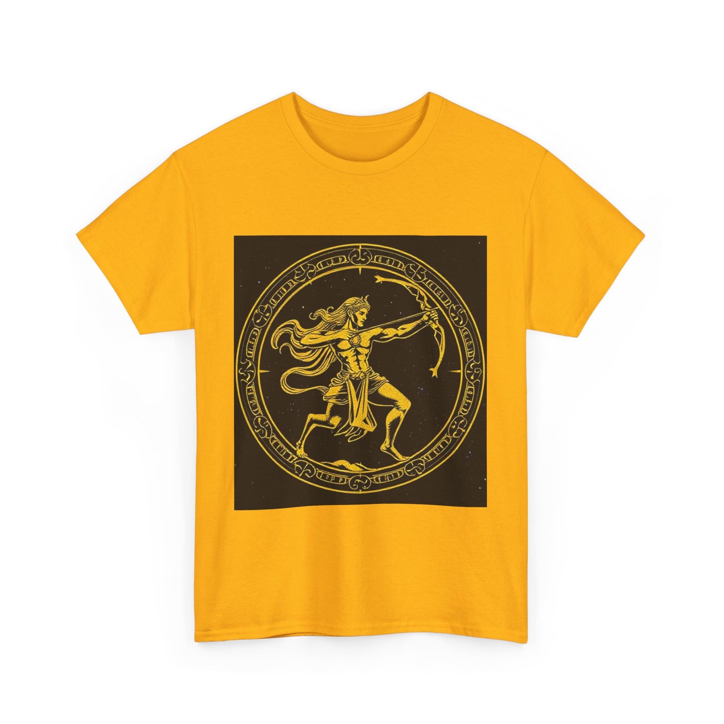 Unisex Heavy Cotton T-Shirt, Mythical Faun/Satyr, Sagittarius Zodiac Design