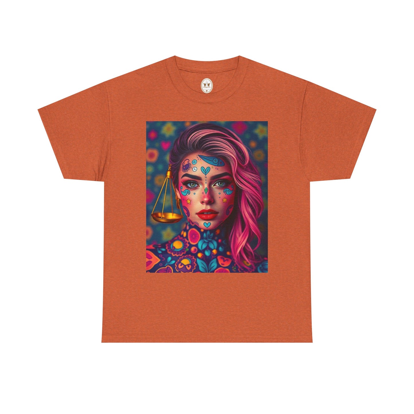 Unisex Heavy Cotton T-Shirt, Libra, Zodiac v2, Sexy Art