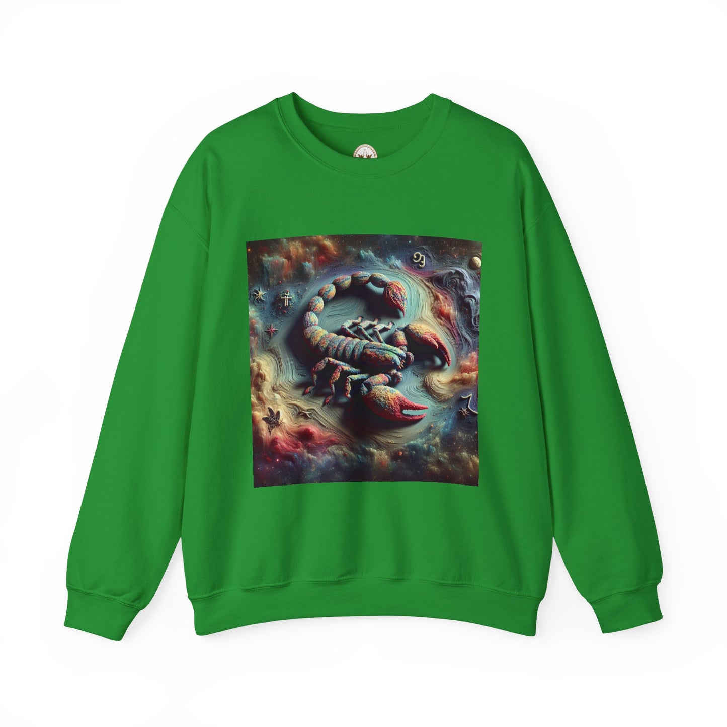 Unisex Heavy Blend™ Crewneck Sweatshirt, Trippy Mist Scorpion, Scorpio Zodiac Design