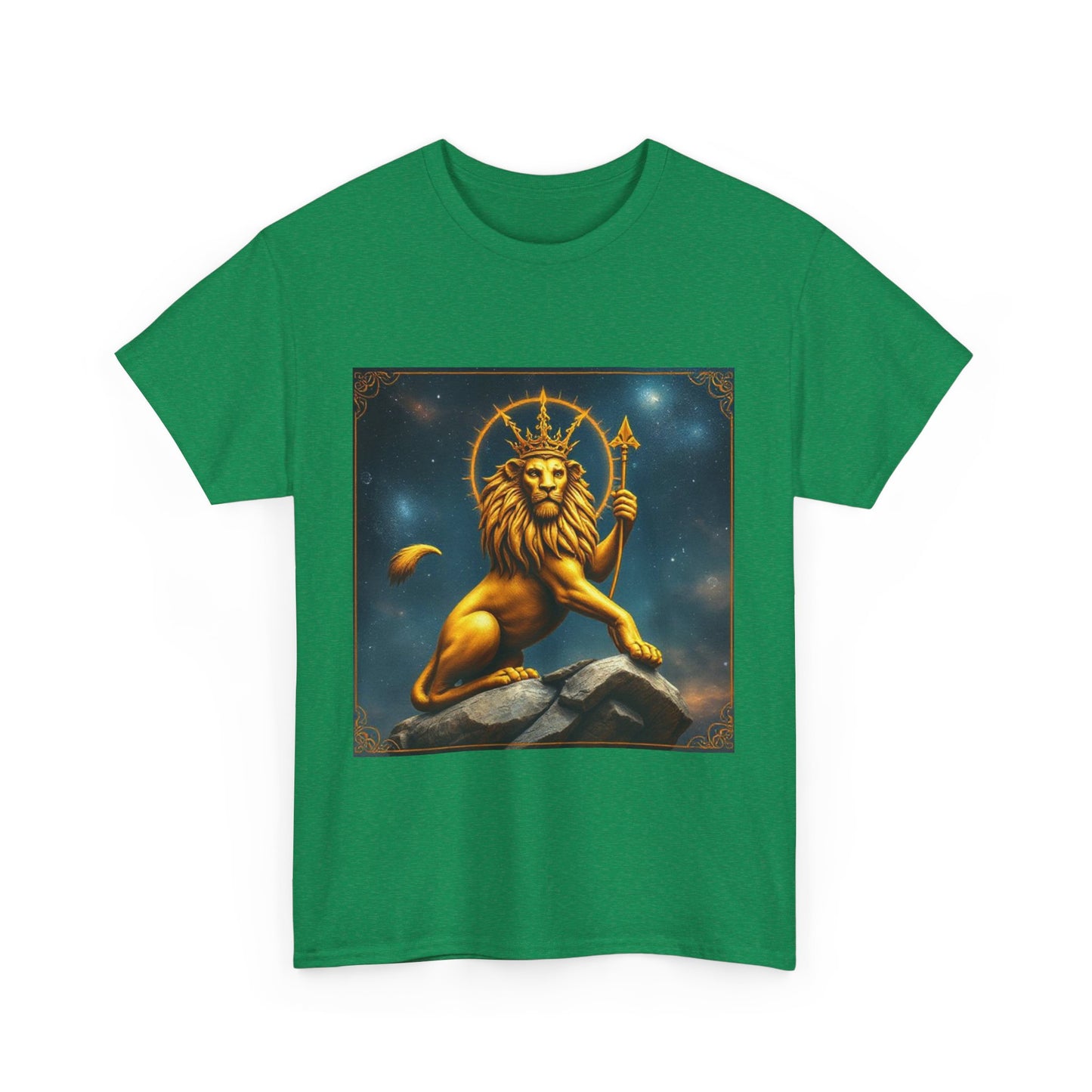 Unisex Heavy Cotton T-Shirt, King of Lions, Leo Zodiac Design