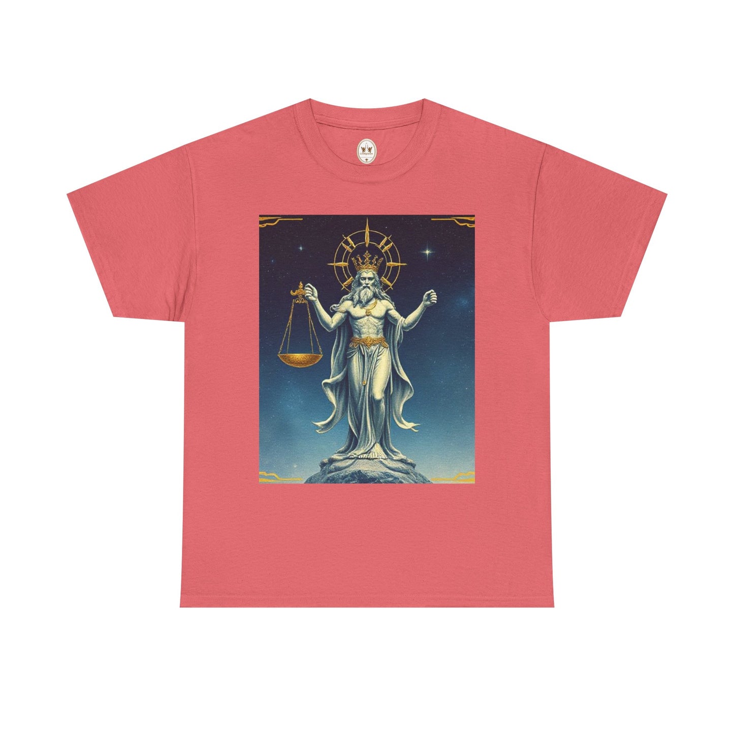 Unisex Heavy Cotton T-Shirt Space v2, Libra God, Zodiac Design