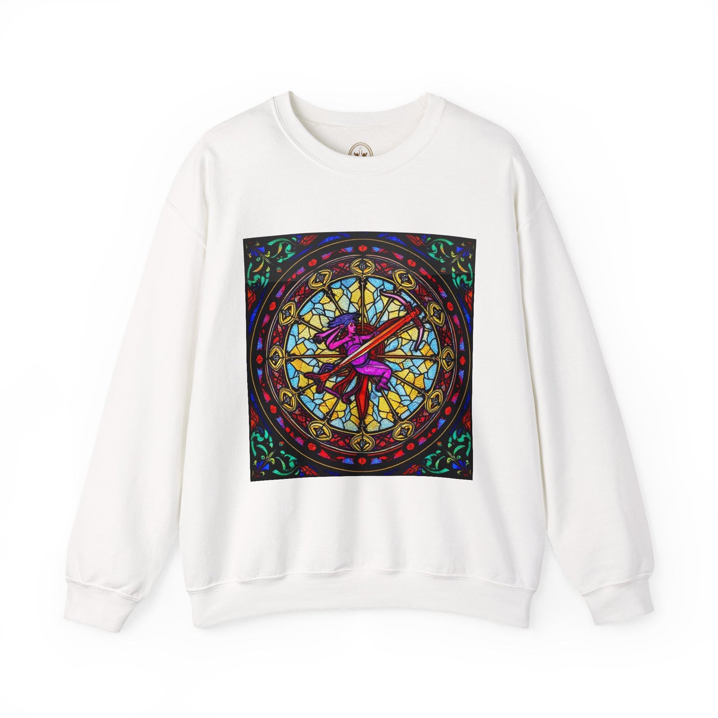 Unisex Heavy Blend™ Crewneck Sweatshirt, Glass 1, Sagittarius Zodiac Design