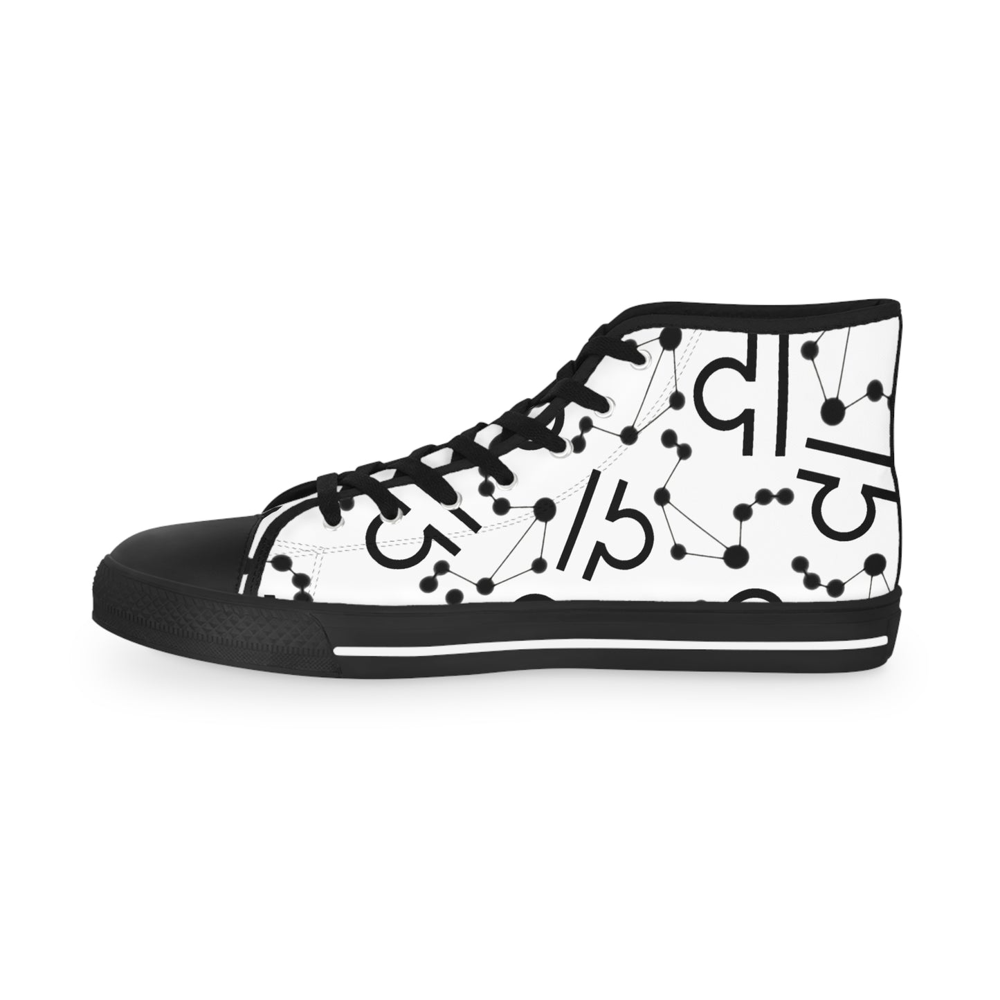 Men's High Top Sneakers, Breathable polyester canvas, Libra Zodiac Design