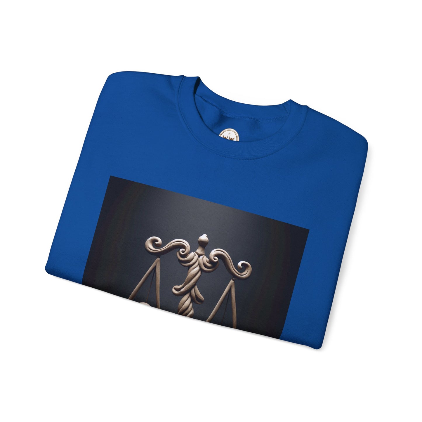 Unisex Heavy Blend™ Crewneck Sweatshirt, Brown Scale, Libra Zodiac Design