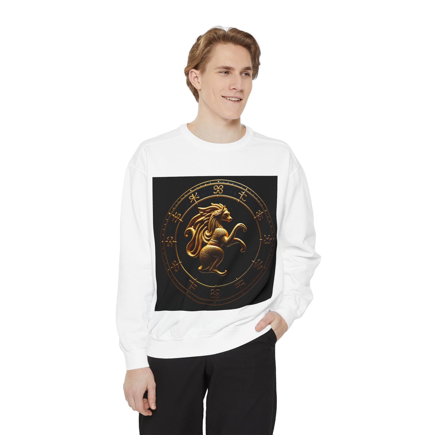 Garment-Dyed Sweatshirt, Unisex, Space Animal Design v1, Virgo