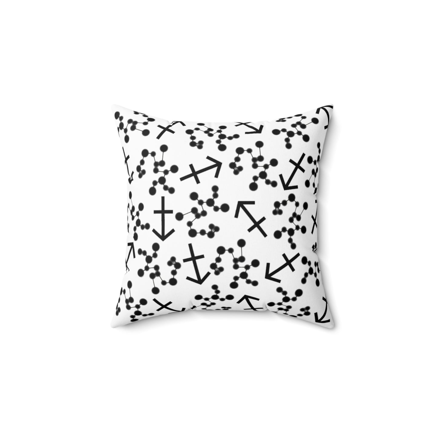 Zodiac Spun Polyester Square Pillow Sagittaurius Zodiac Sign White Pillow