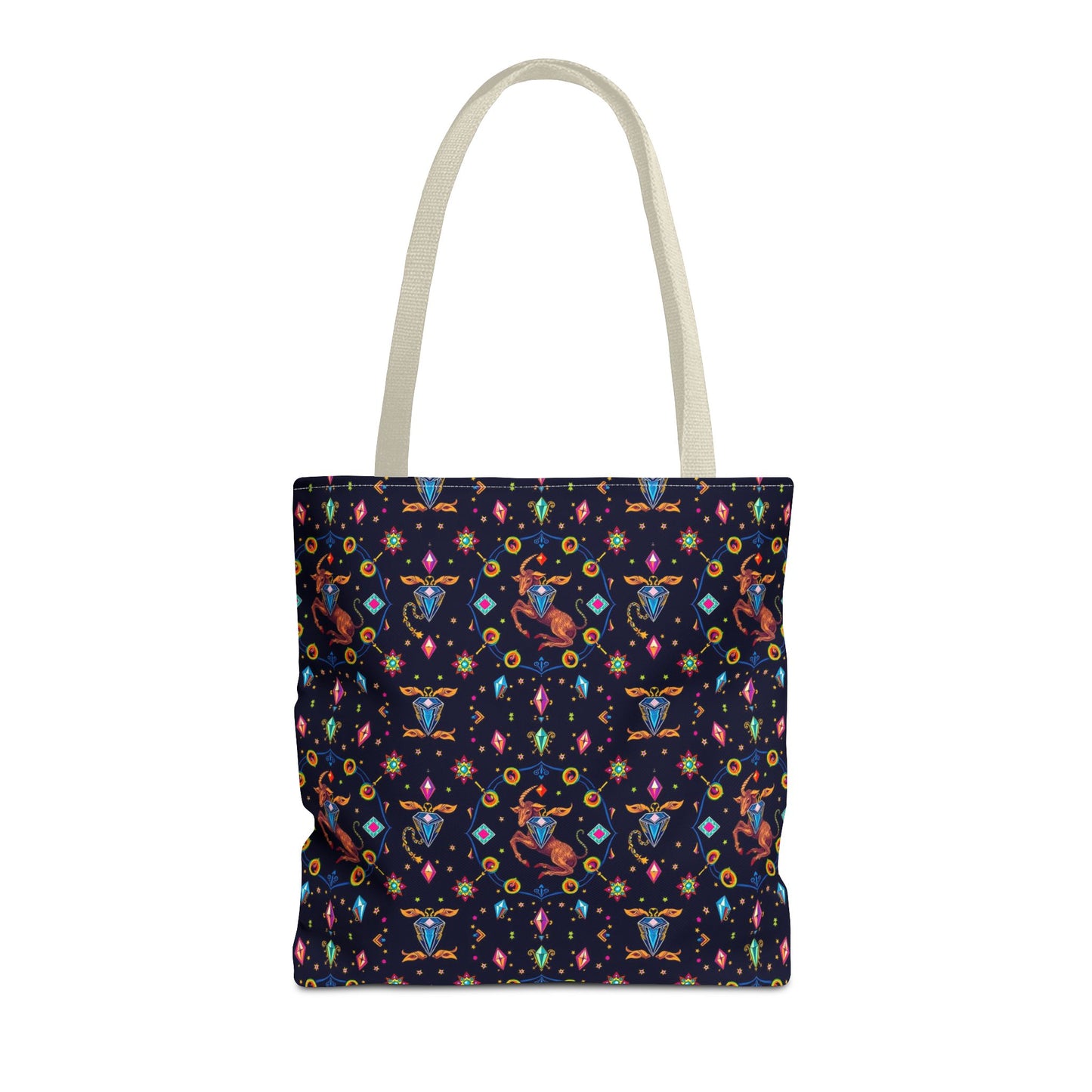 Tote Bag (AOP), Capricorn, Zodiac v1, Jewel Pattern