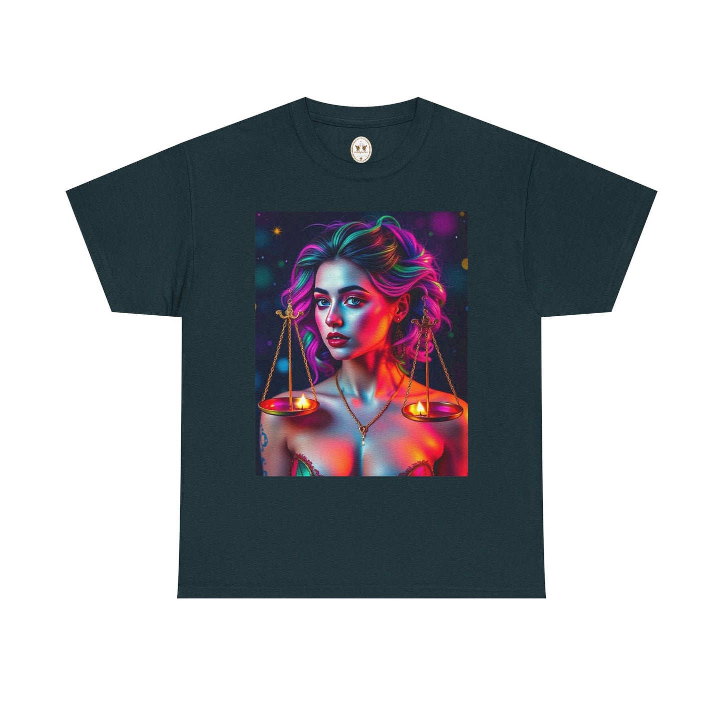 Unisex Heavy Cotton T-Shirt, Libra, Zodiac v3, Sexy Art