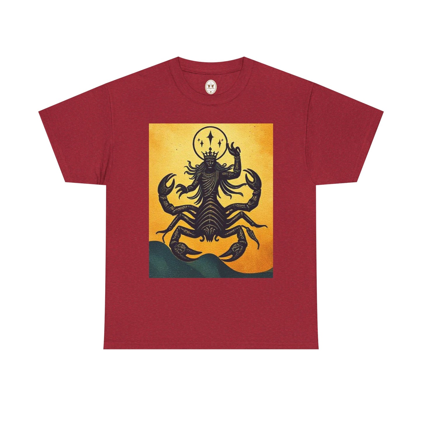 Unisex Heavy Cotton T-Shirt, Scorpion King, Print Art v1, Scorpio Zodiac Design