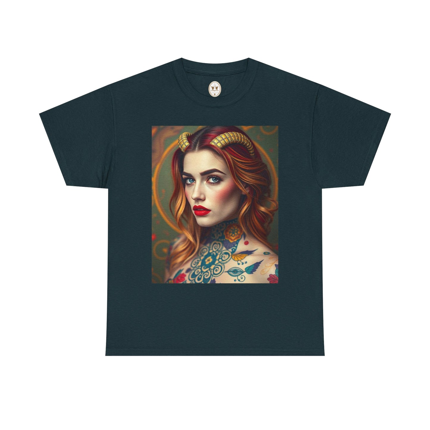Unisex Heavy Cotton T-Shirt, Capricorn, Zodiac v3, Sexy Art