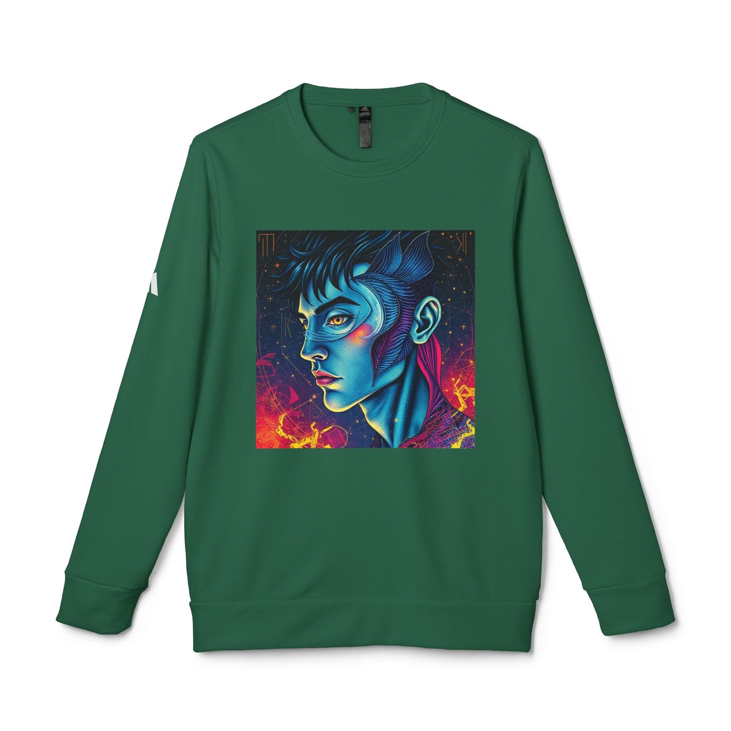 Adidas, Unisex Fleece Crewneck Sweatshirt, Pisces, Pop Art, Zodiac