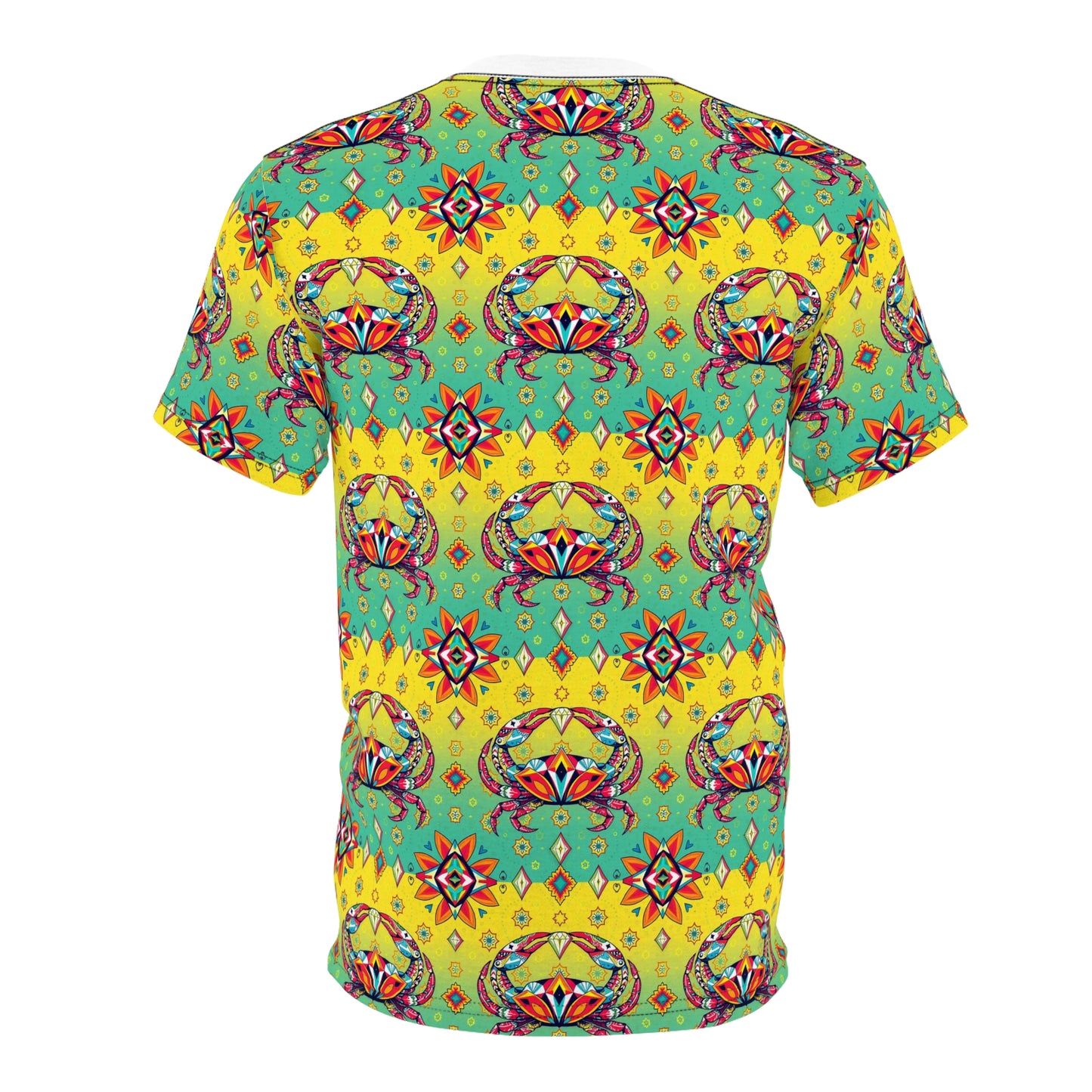 Unisex Cut & Sew T-Shirt, (AOP), Cancer, Zodiac v3, Jewels Pattern