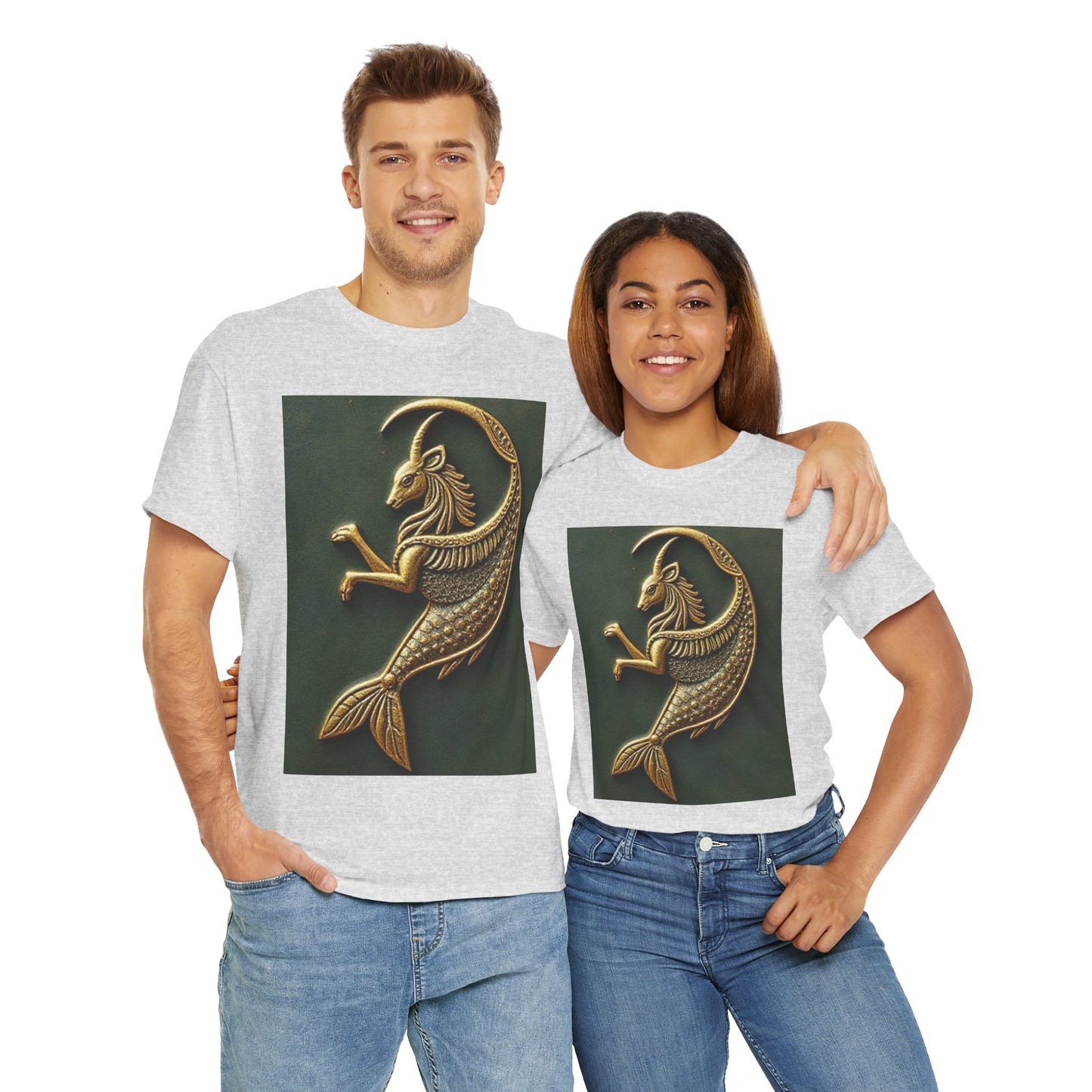 Unisex Heavy Cotton T-Shirt, Capricorn Animal. Symbol, Zodiac Design