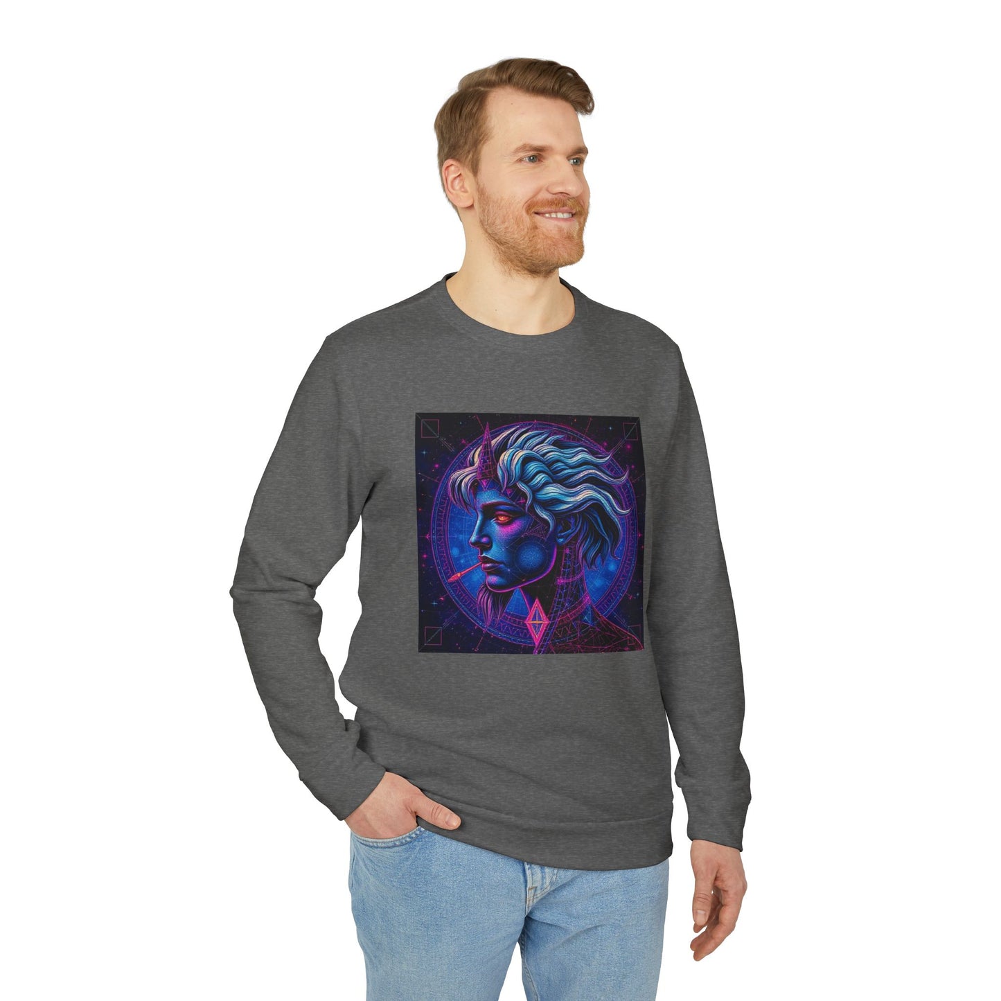 Adidas, Unisex Fleece Crewneck Sweatshirt, Gemini, Pop Art v1, Zodiac