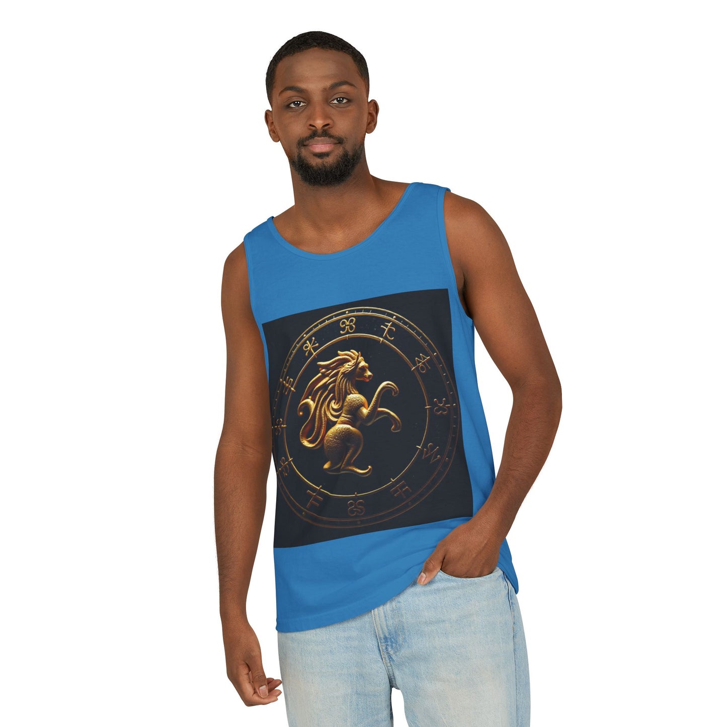Unisex Garment-Dyed, Tank Top, Virgo Design, Planet Animal, 100% US cotton
