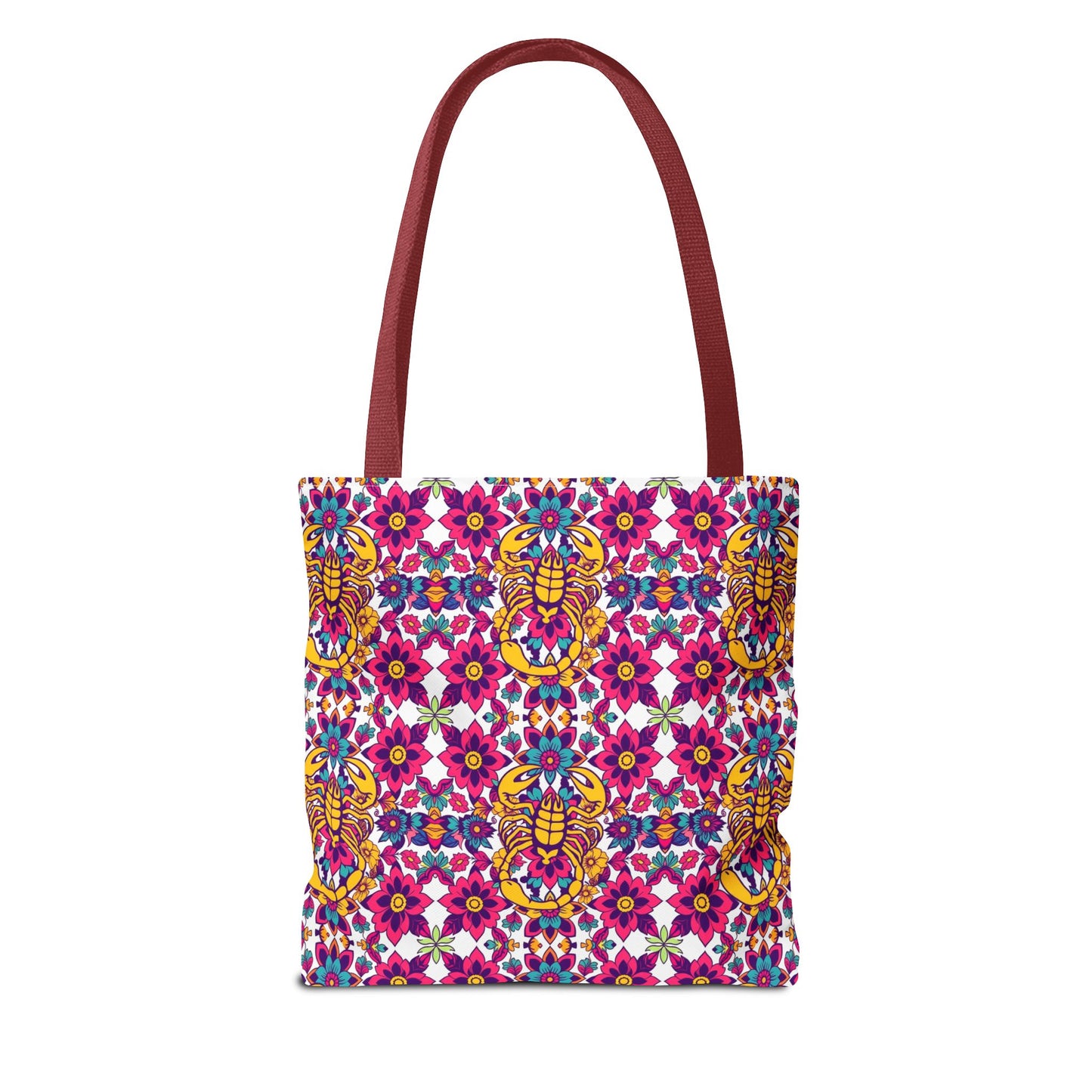 Tote Bag (AOP), Scorpio, Zodiac v1, Flower Pattern