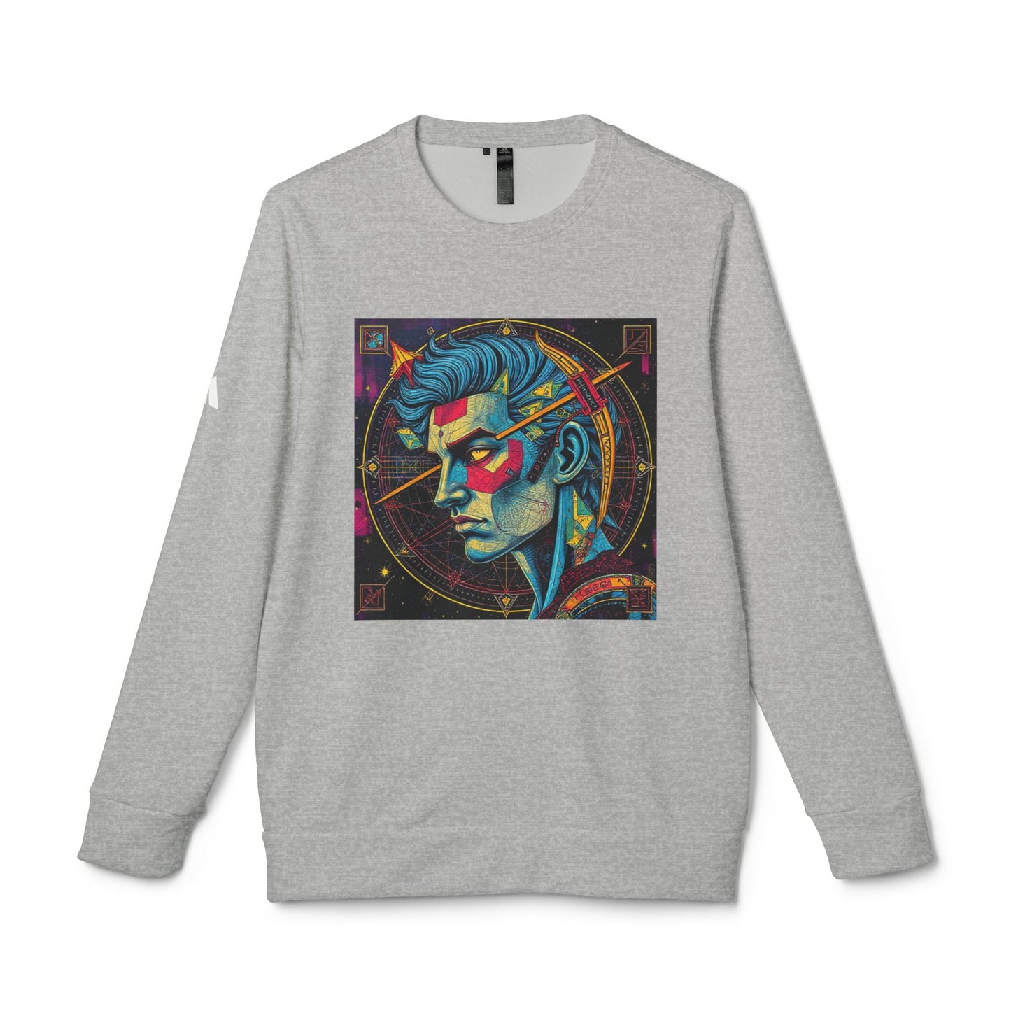 Adidas, Unisex Fleece Crewneck Sweatshirt, Sagittarius, Pop Art, Zodiac