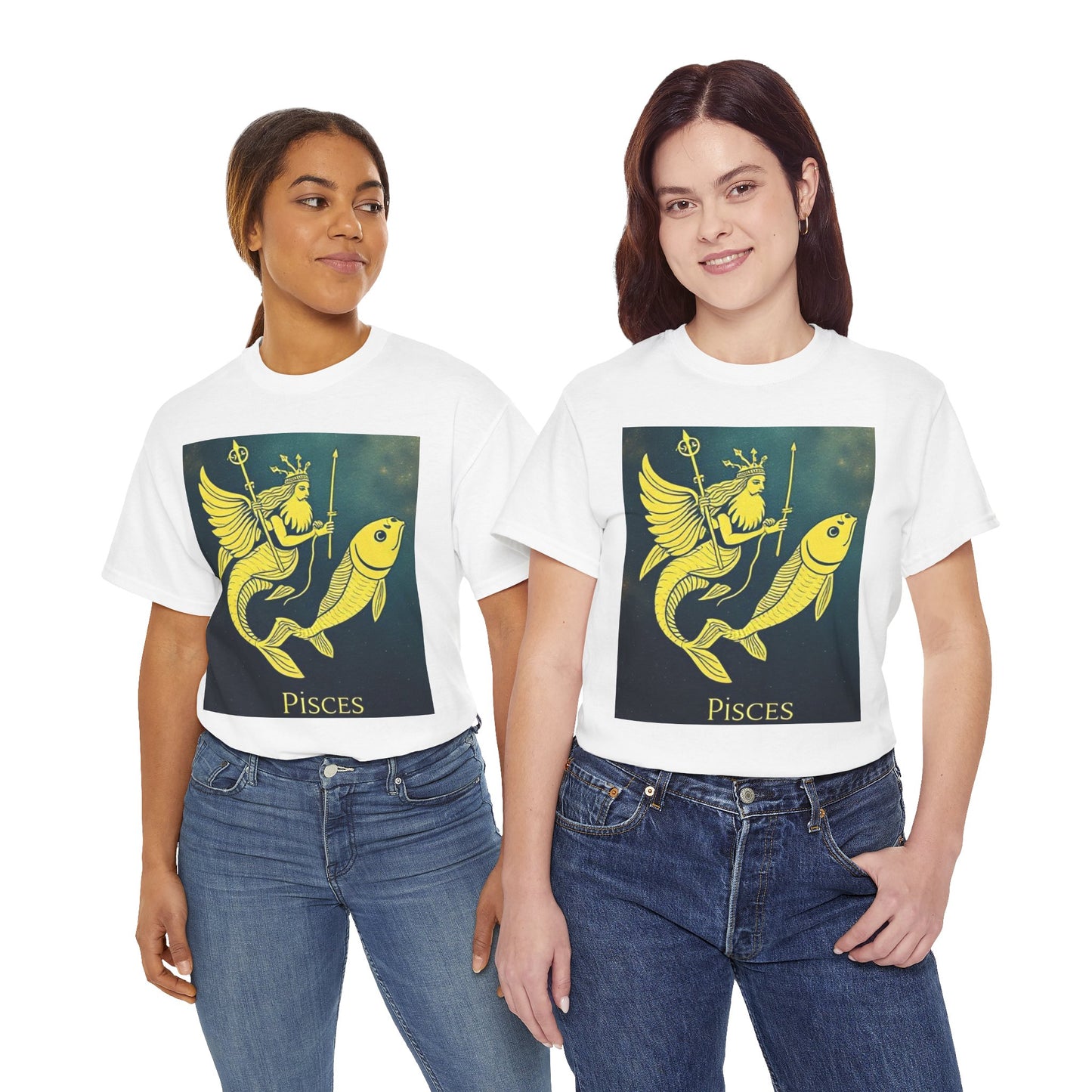 Unisex Heavy Cotton T-Shirt, Pisces Queen, Zodiac Design