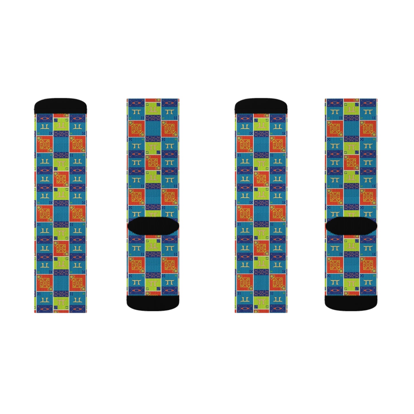 Sublimation Socks, Gemini, Zodiac v1, Shapes Pattern