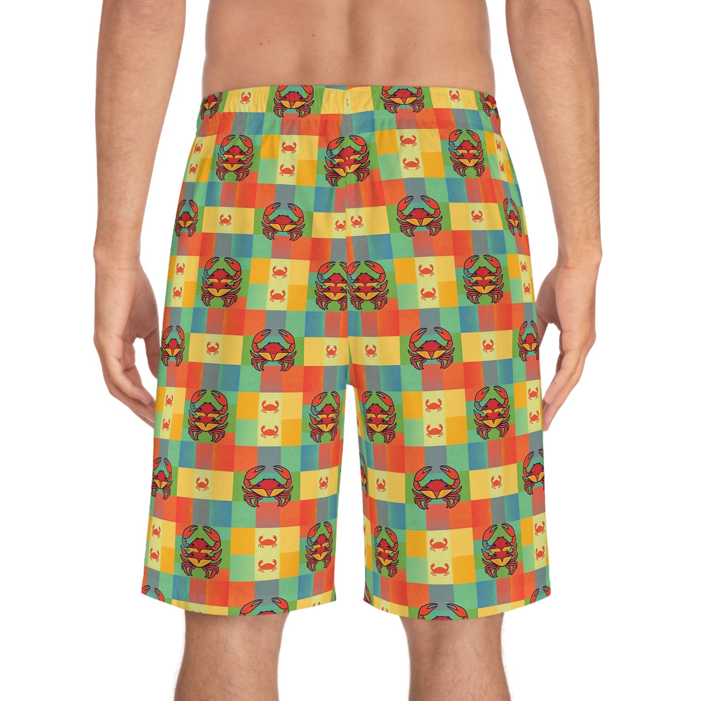 Men's Board Shorts, (AOP), Cancer, Zodiac v1, Shape Pattern