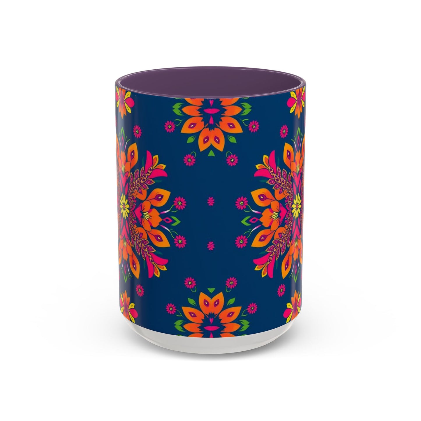 Accent Coffee Mug, Gemini, Zodiac v2, Flower Pattern, (11, 15oz)
