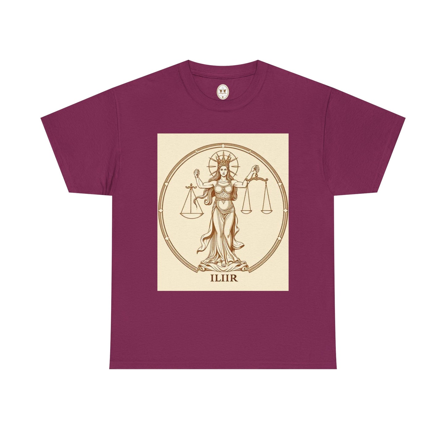 Unisex Heavy Cotton T-Shirt, Libra Goddess v1, Zodiac Design