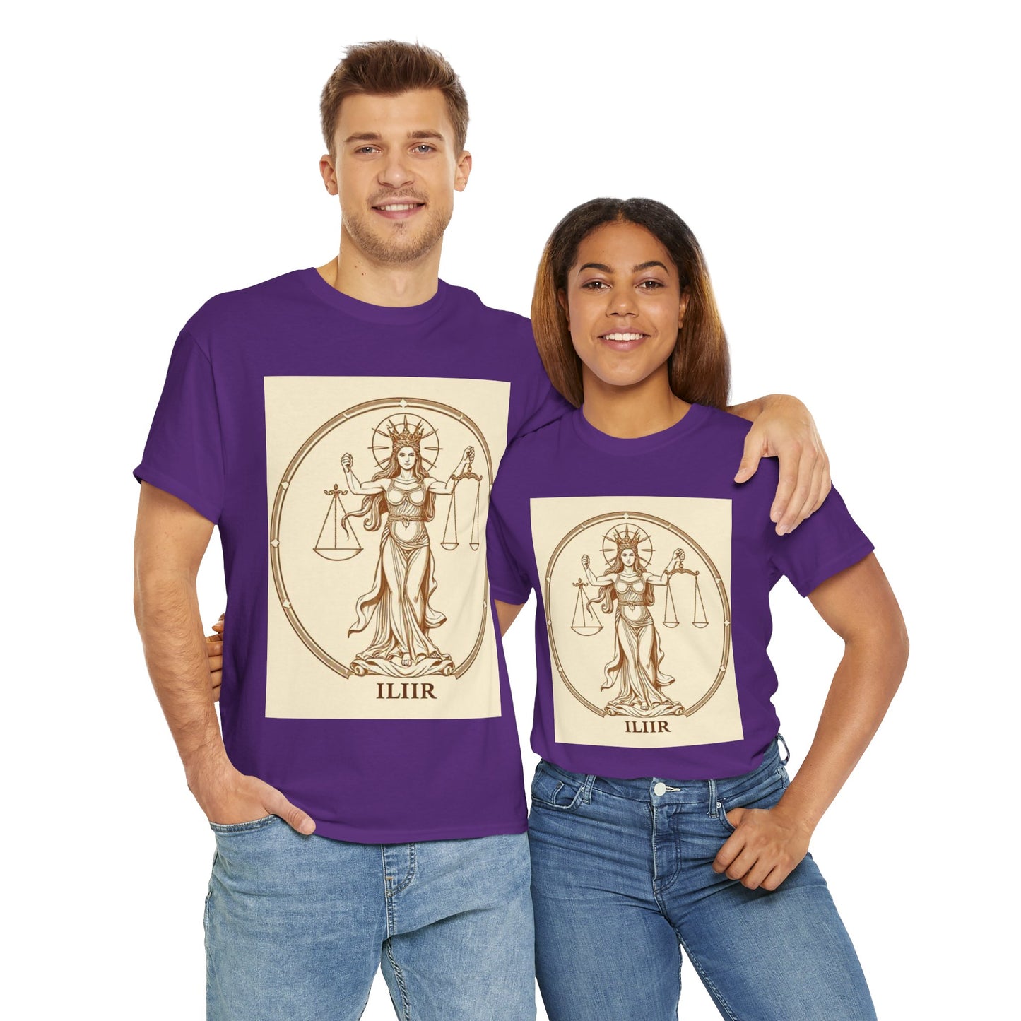 Unisex Heavy Cotton T-Shirt, Libra Goddess v1, Zodiac Design