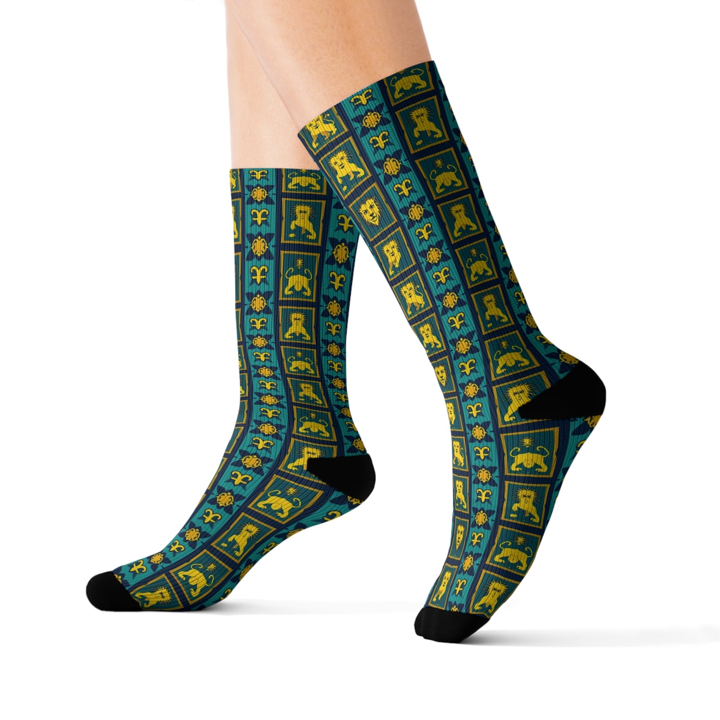 Sublimation Socks, Leo, Zodiac, Shapes Pattern
