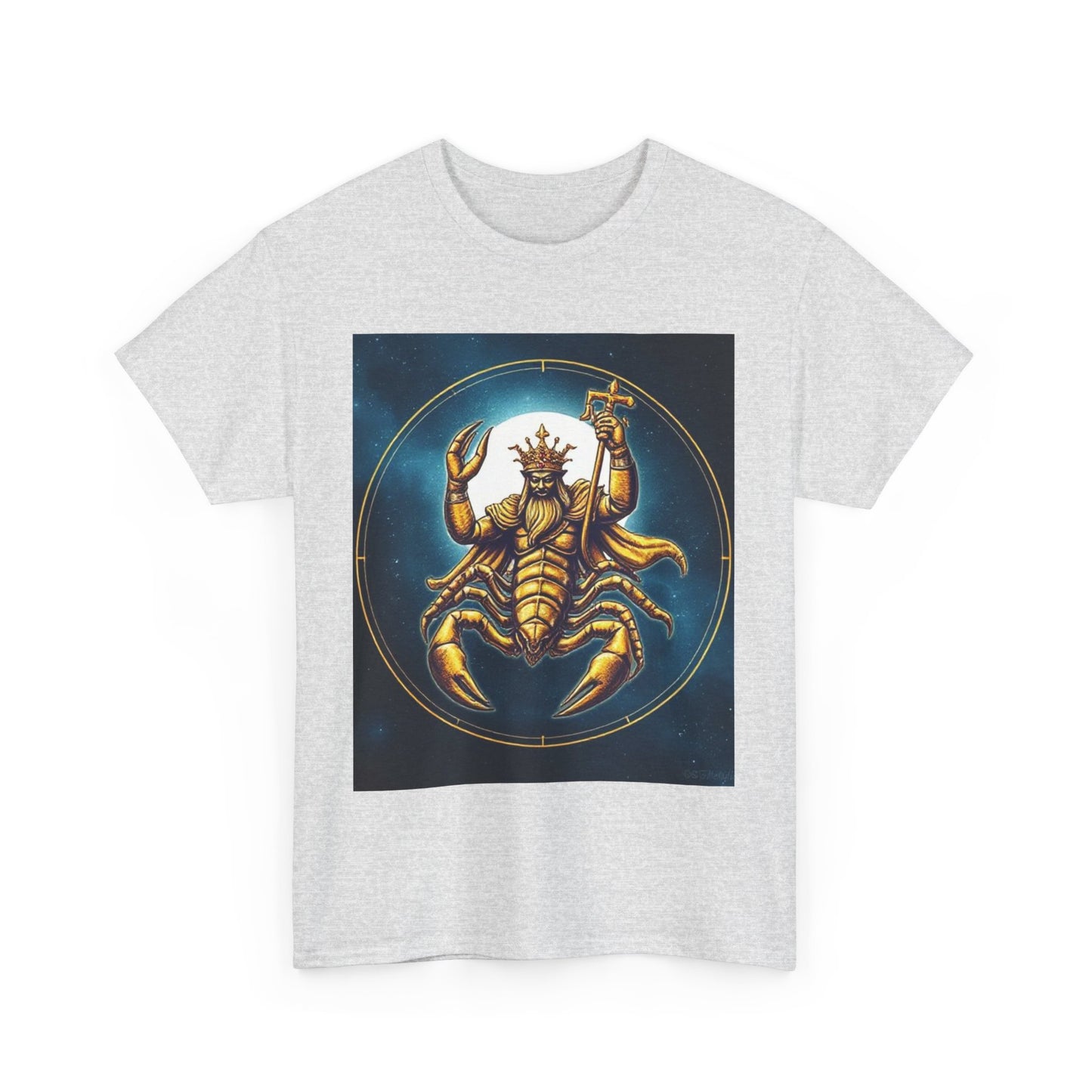 Unisex Heavy Cotton T-Shirt, Moon v1, Scorpio Zodiac Design