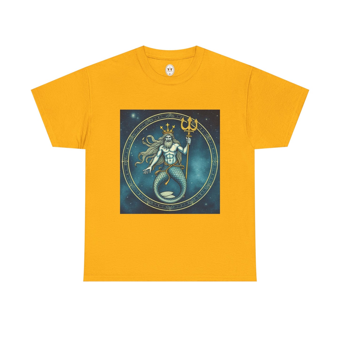 Unisex Heavy Cotton T-Shirt, Aquarius God 6v, Zodiac Design