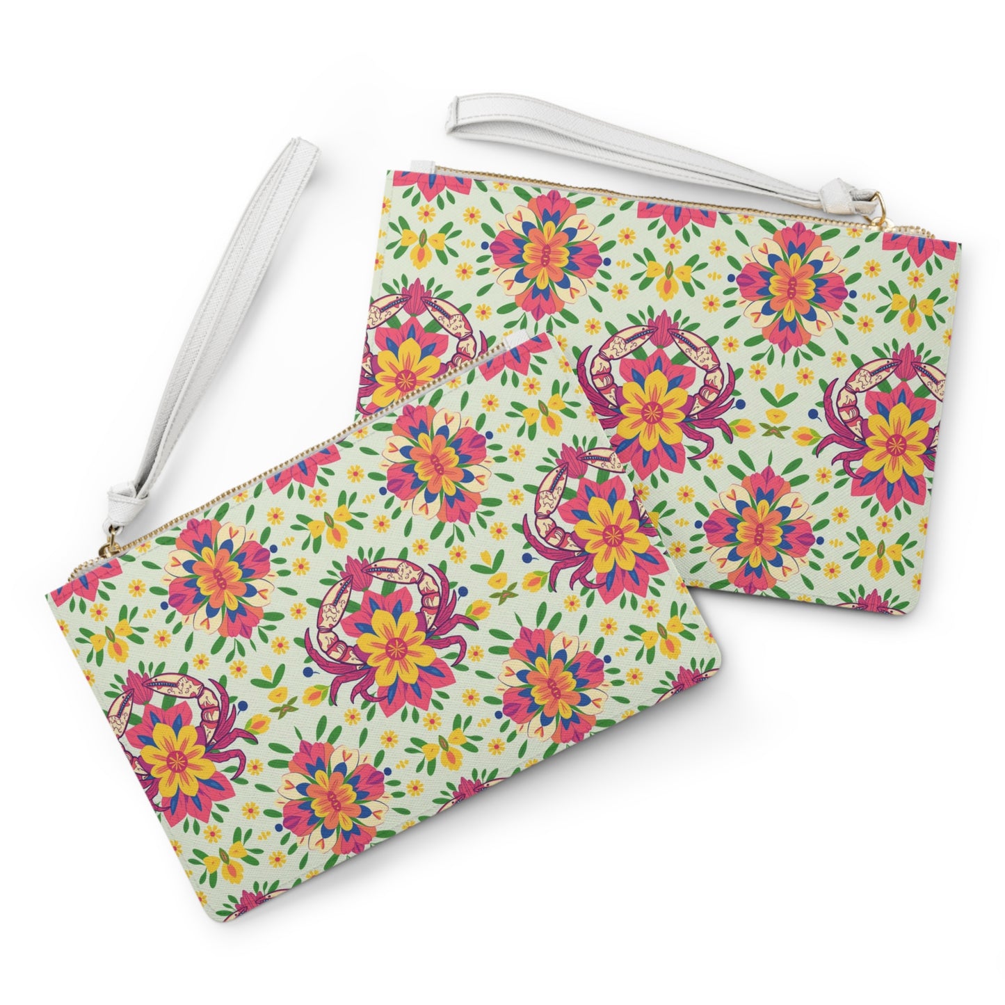 Clutch Bag, Cancer, Zodiac v2, Flower Pattern
