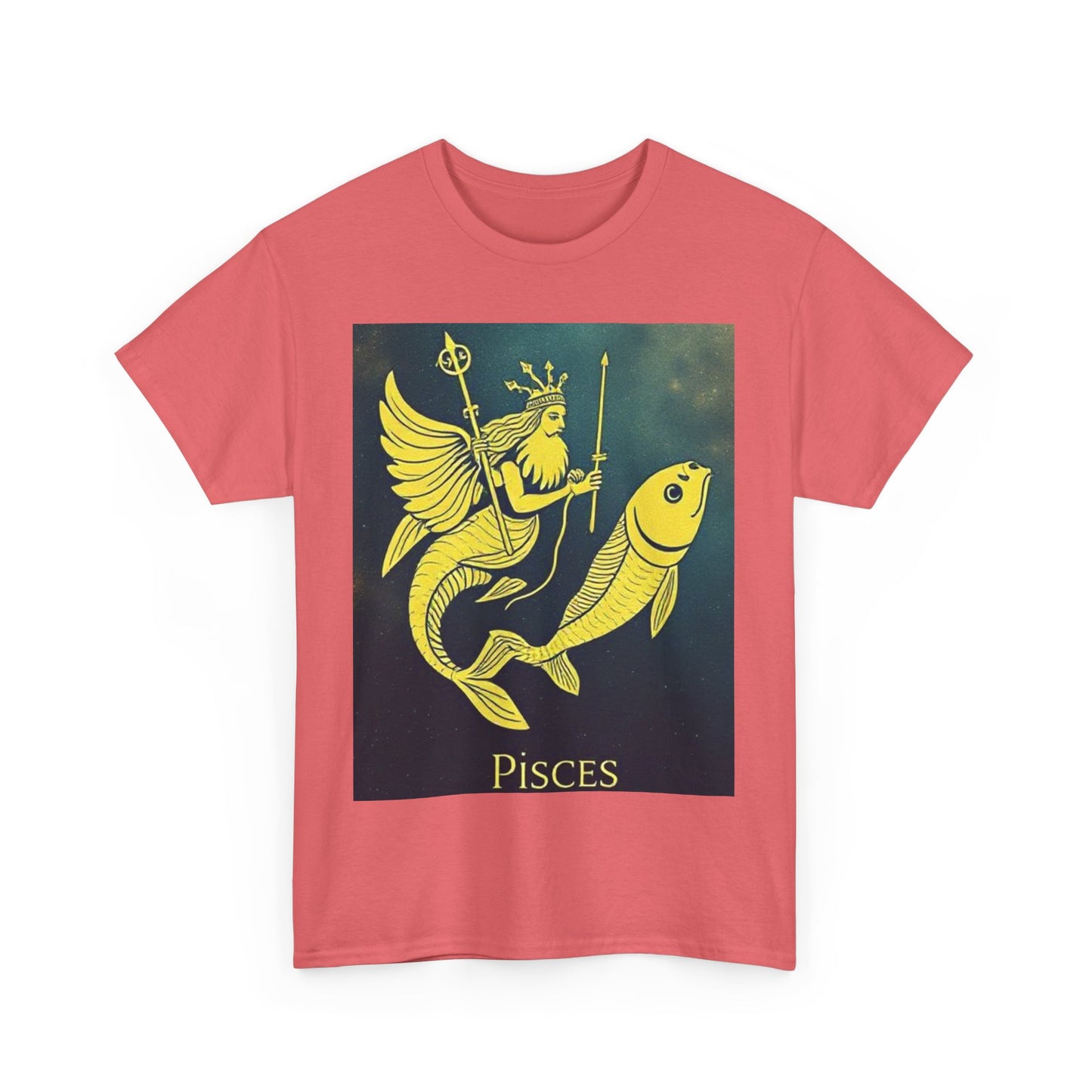 Unisex Heavy Cotton T-Shirt, Pisces Quuen v1, Zodiac Design
