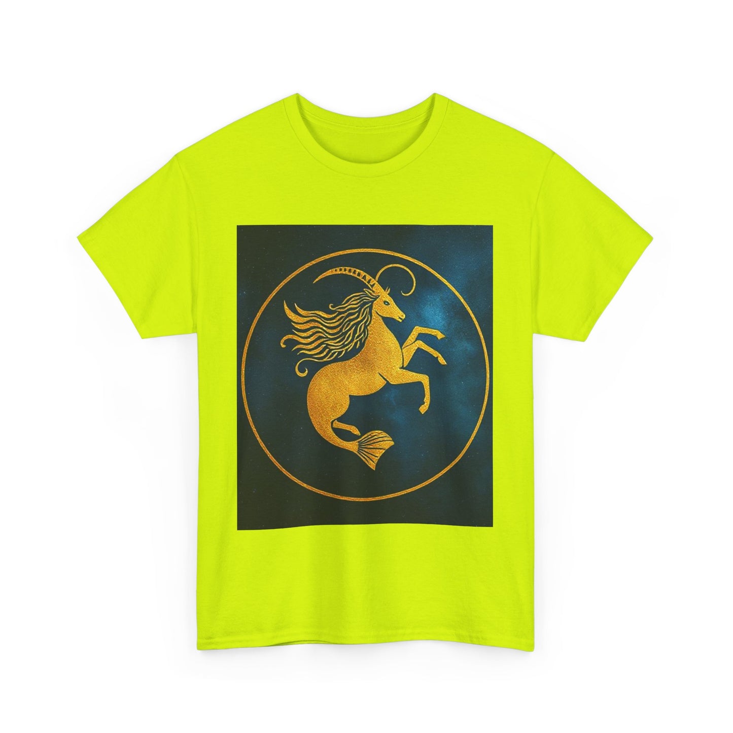 Unisex Heavy Cotton T-Shirt, Capricorn Animal v4, Symbol, Zodiac Design