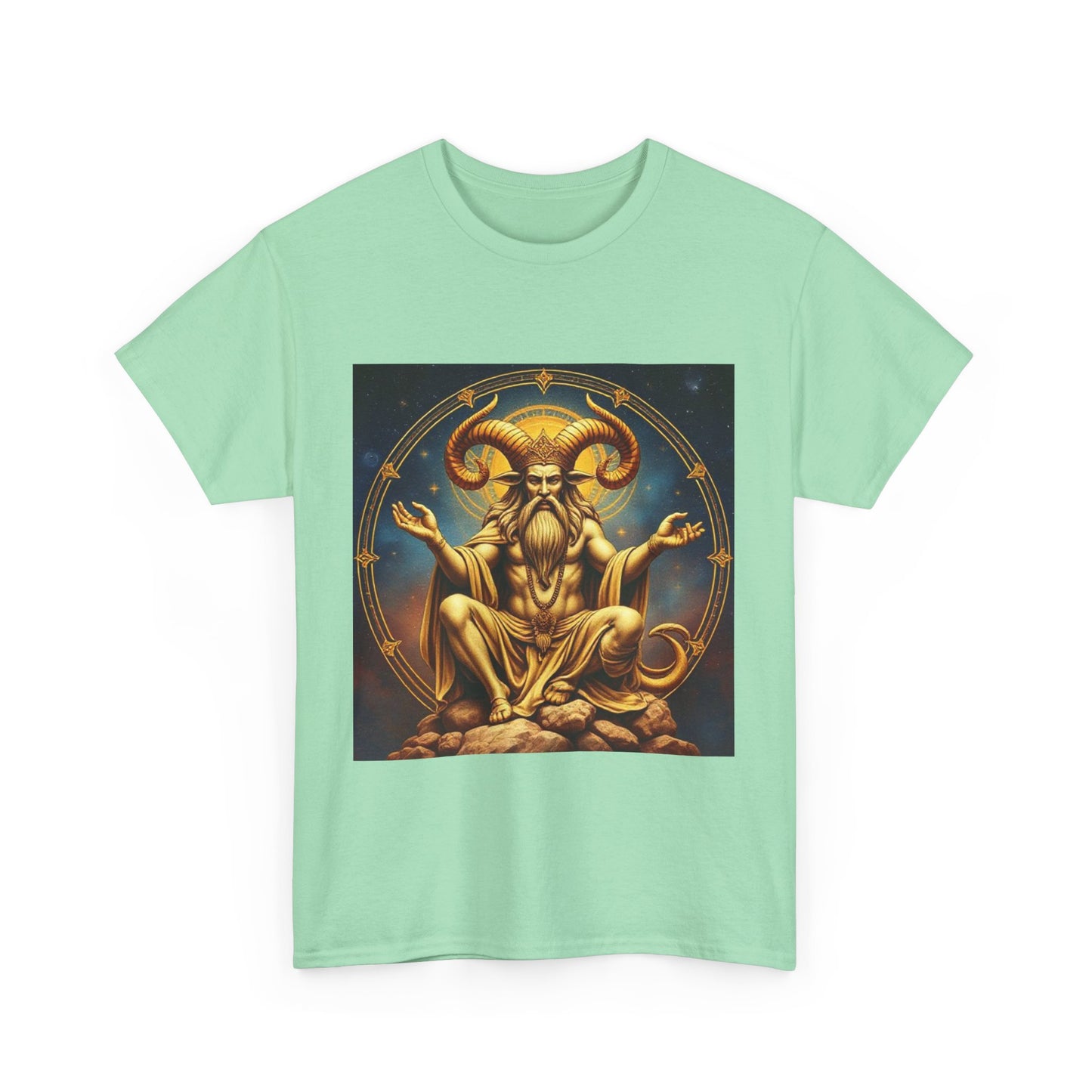 Unisex Heavy Cotton T-Shirt, On The Throne, Taurus Zodiac Design