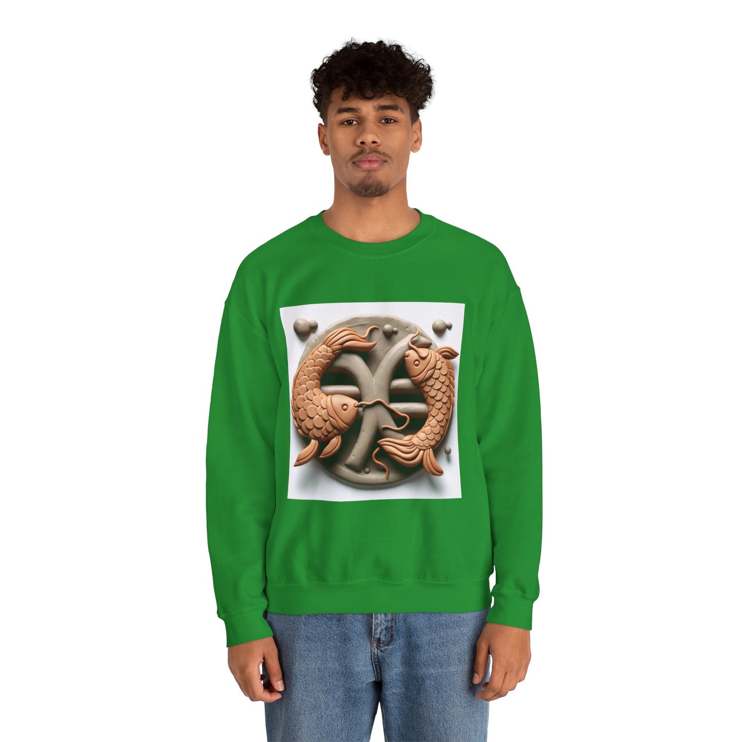 Unisex Heavy Blend™ Crewneck Sweatshirt,Two Fishes Pisces Zodiac Design