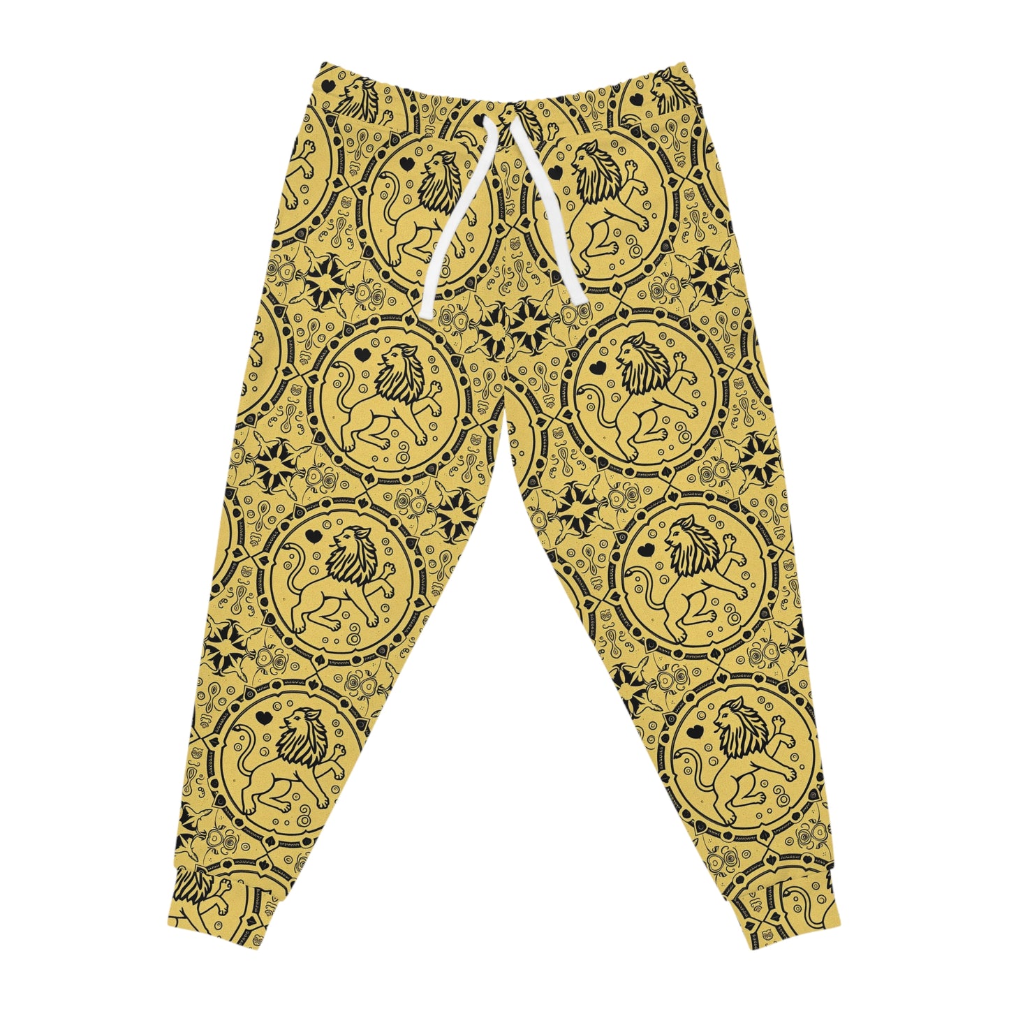 Athletic Joggers, Zodiac Design, Pattern v1, Leo, AOP