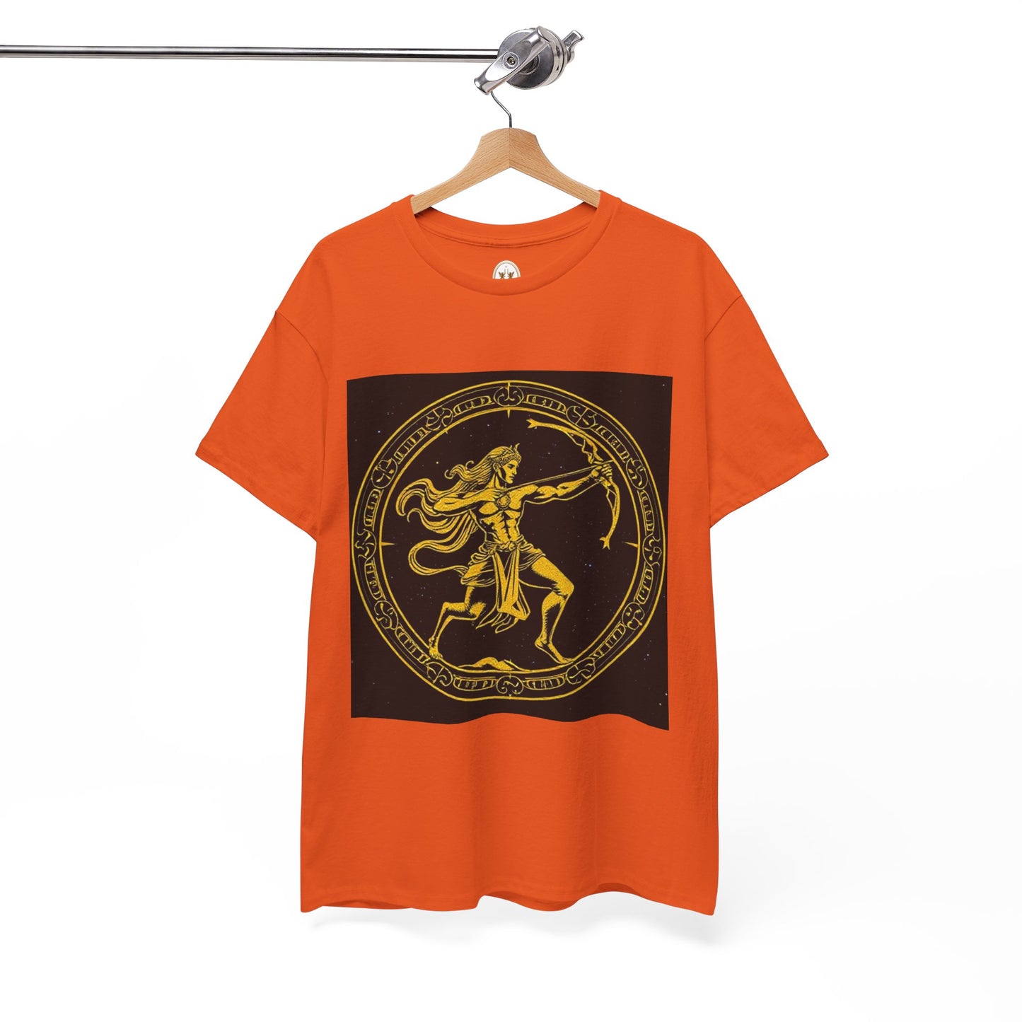 Unisex Heavy Cotton T-Shirt, Mythical Faun/Satyr, Sagittarius Zodiac Design