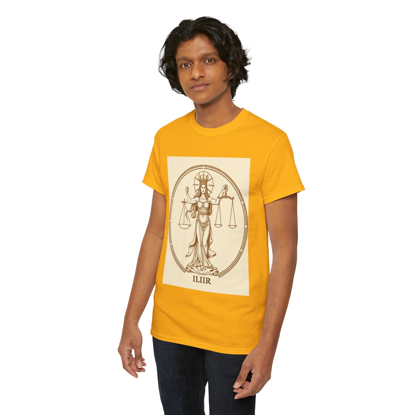 Unisex Heavy Cotton T-Shirt, Libra Goddess v1, Zodiac Design