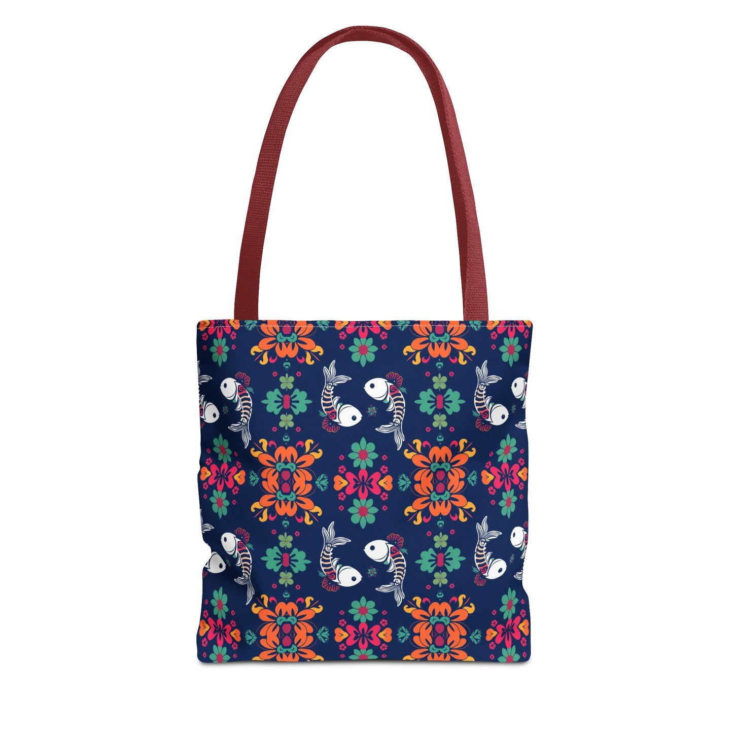 Tote Bag (AOP), Pisces, Zodiac, Flower Pattern