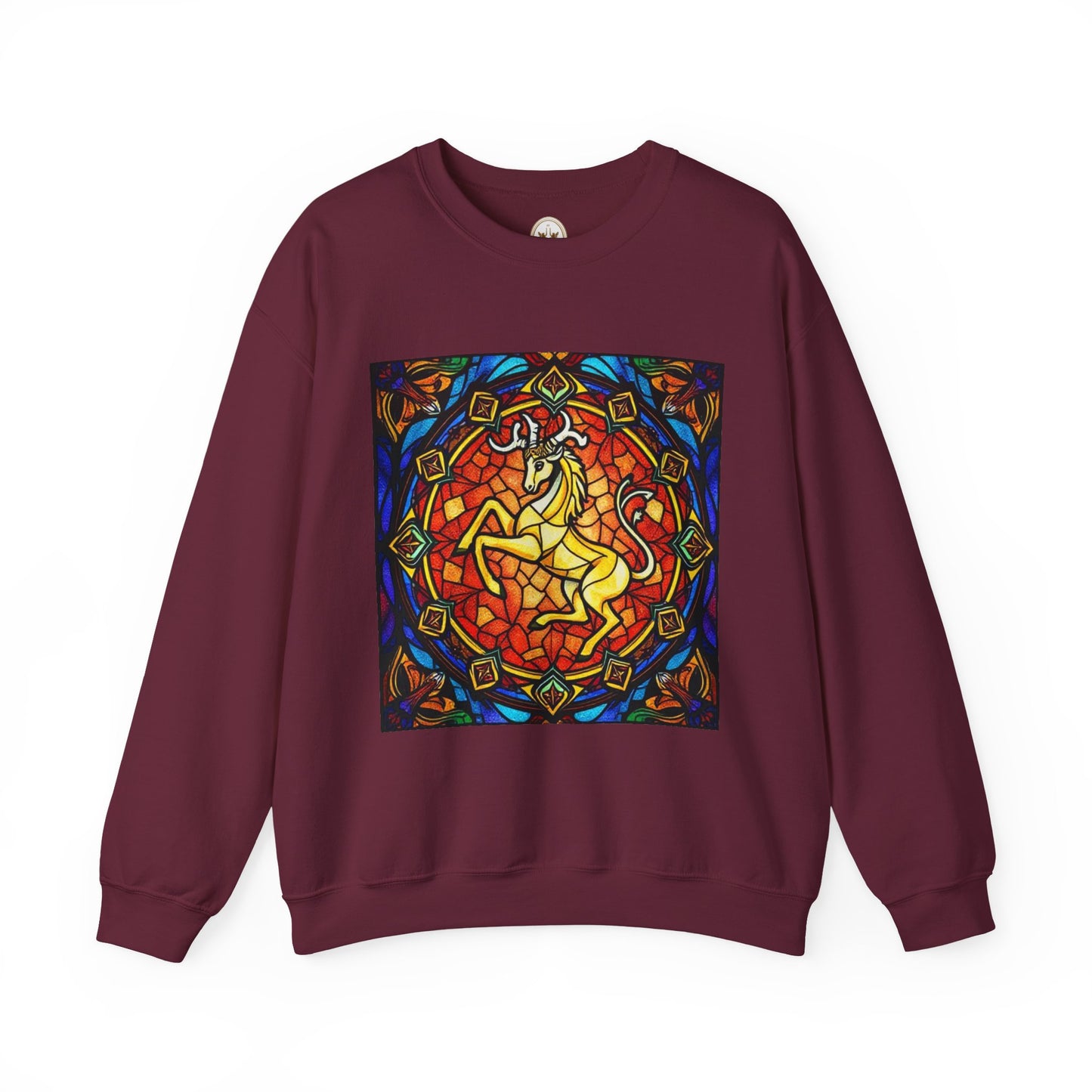 Unisex Heavy Blend™ Crewneck Sweatshirt, Glass 1, Capricorn Zodiac Design